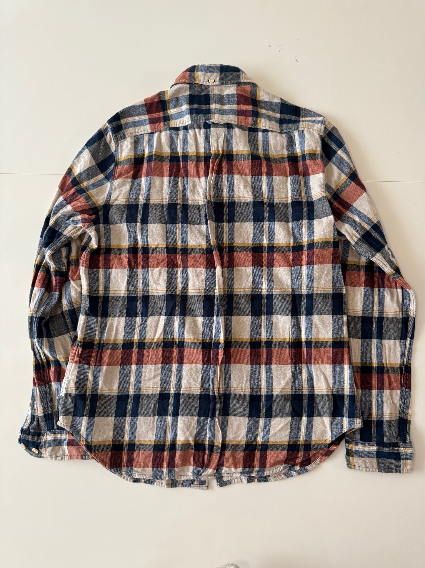 Camisa de franela beige con cuadros, Talla M, Hombre, The original Ben Sherman