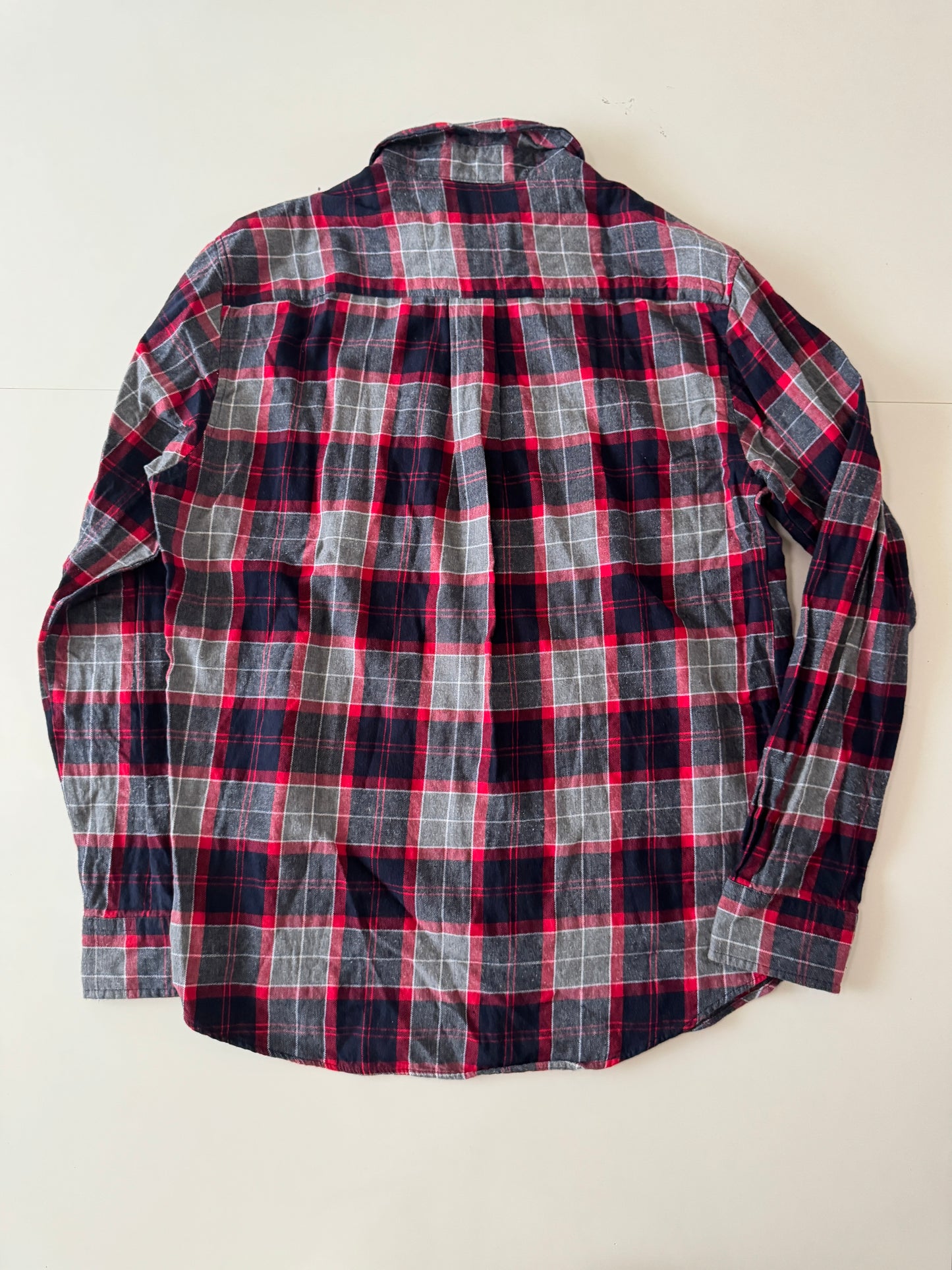 Camisa de franela gris con rojo, Talla M, Hombre, St. John's Bay