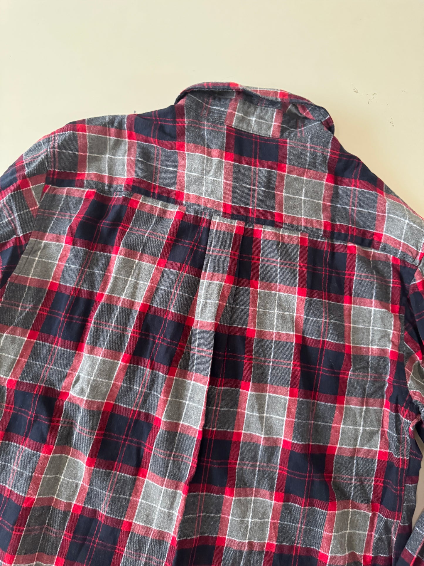 Camisa de franela gris con rojo, Talla M, Hombre, St. John's Bay