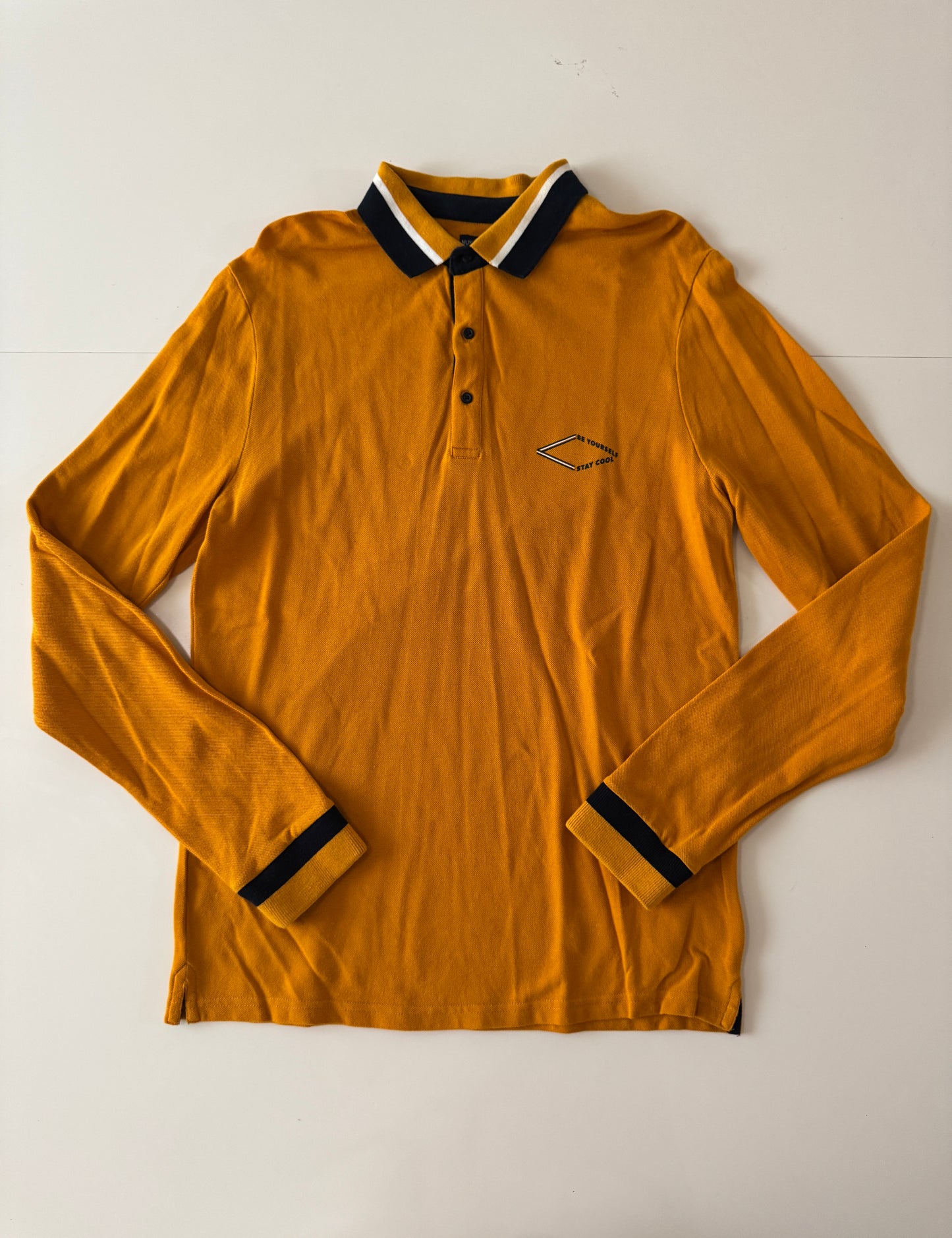 Polo manga larga amarilla, Talla 18 años, S Hombre, Nukutavak