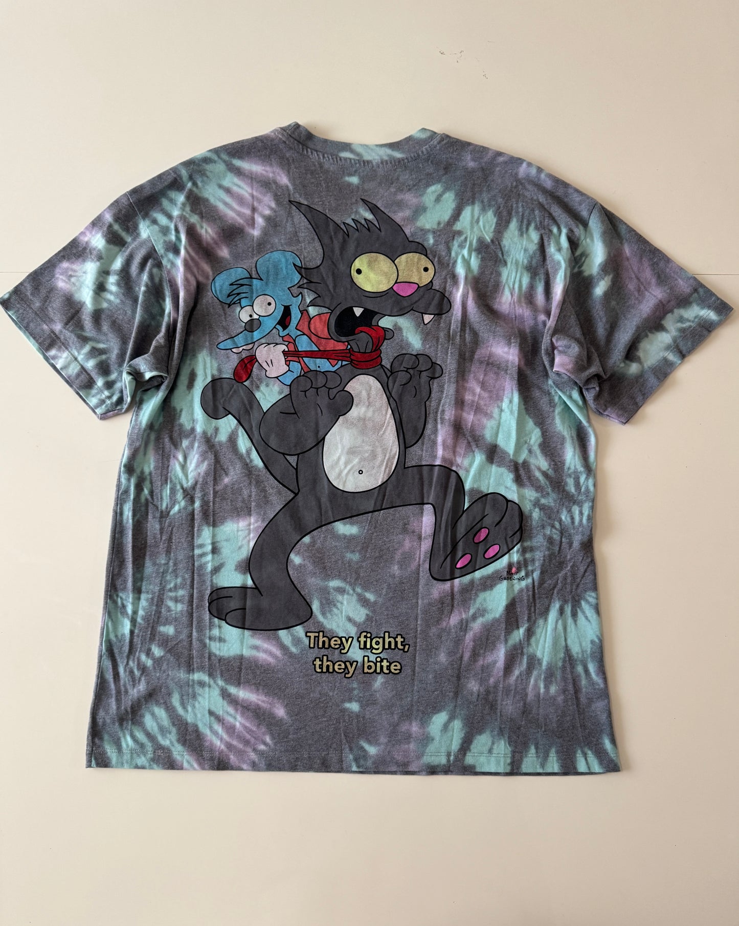 Playera Itchy and Scratchy, Talla M, Hombre, Pull & Bear, The Simpsons