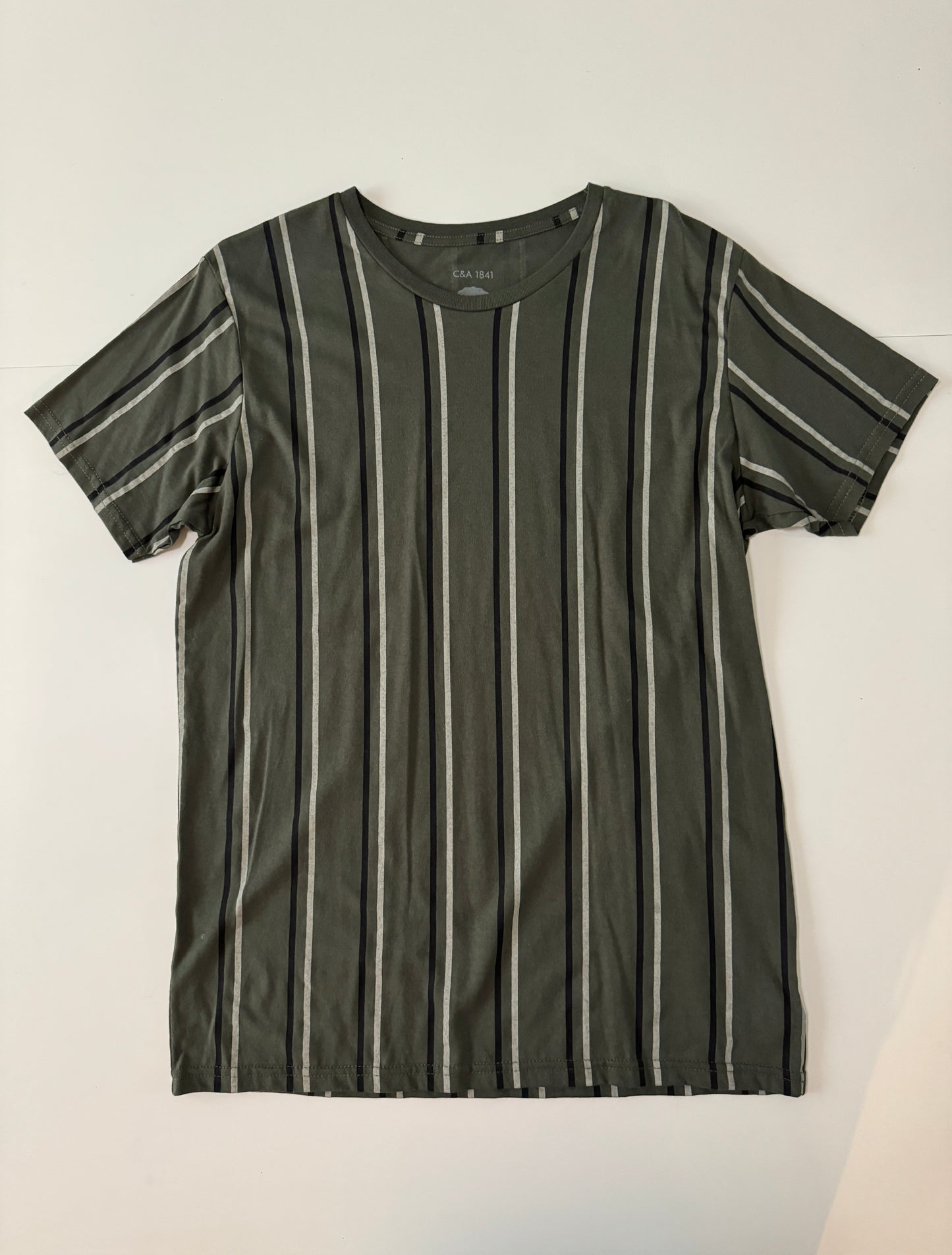 Playera de rayas verde, Talla L, Hombre