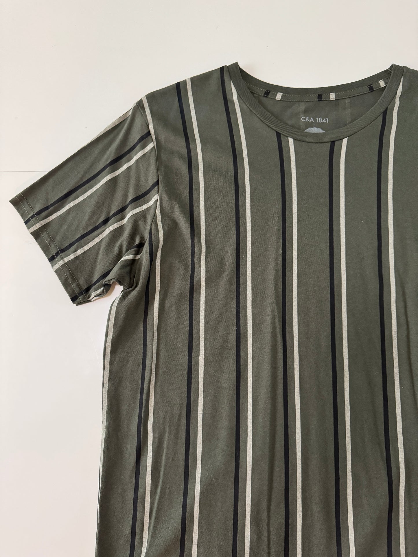 Playera de rayas verde, Talla L, Hombre