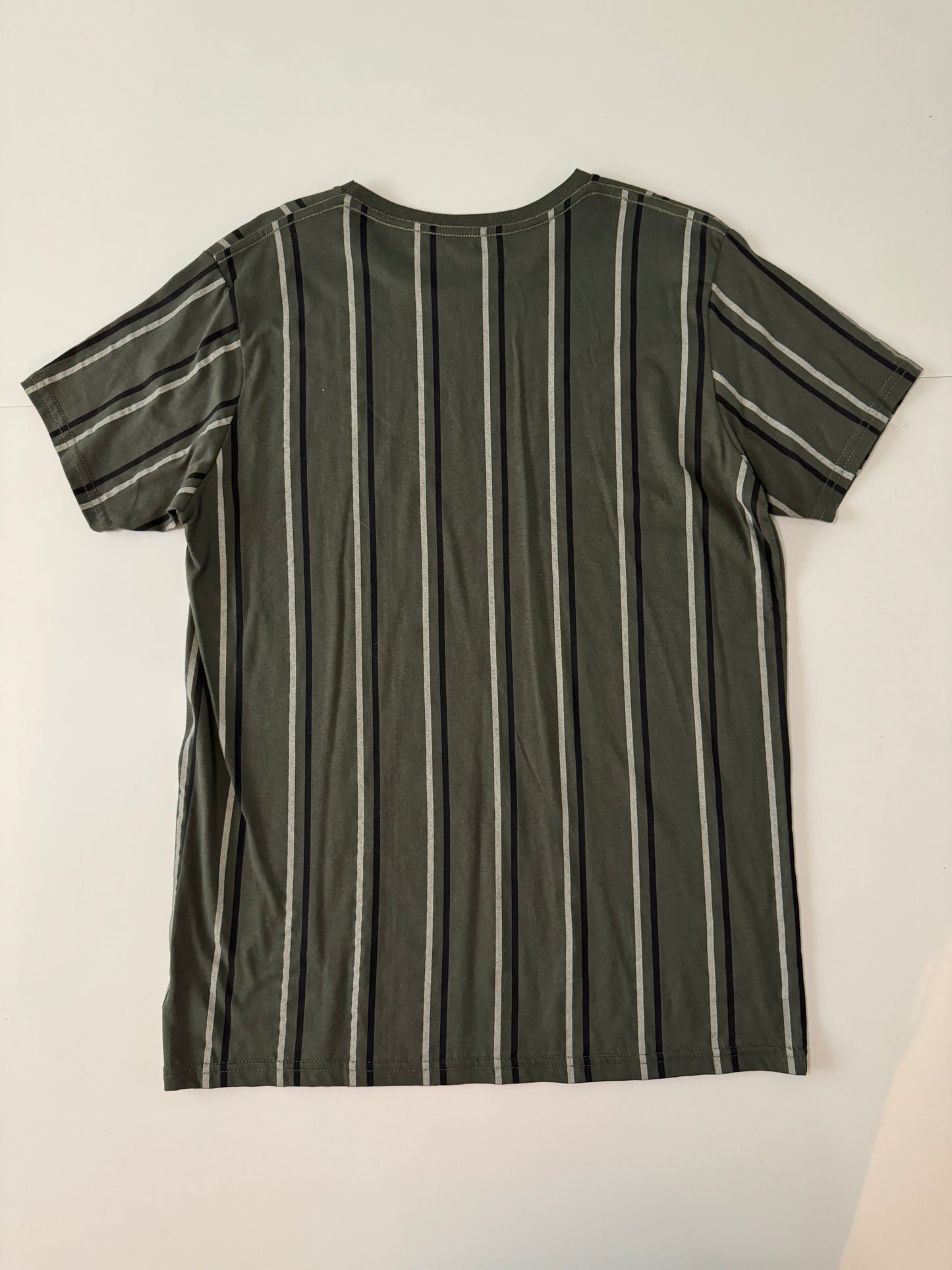 Playera de rayas verde, Talla L, Hombre