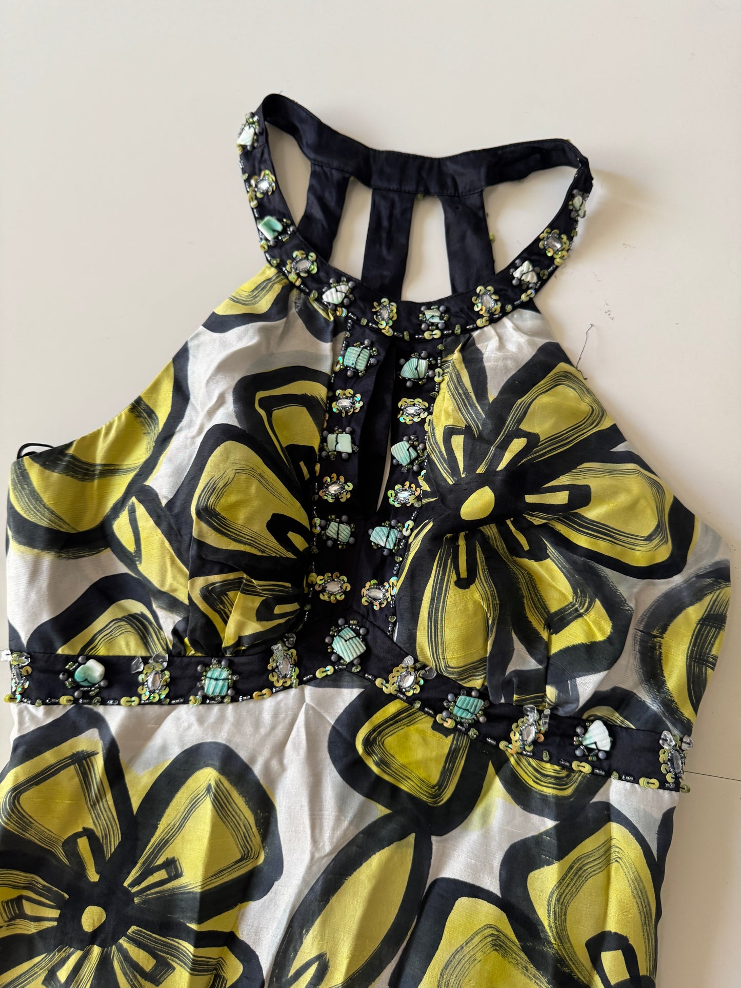 Vestido estampado con aplicaciones, Talla S, Mujer, Sue Wong
