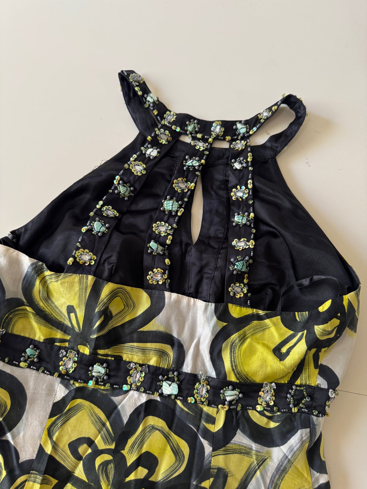 Vestido estampado con aplicaciones, Talla S, Mujer, Sue Wong