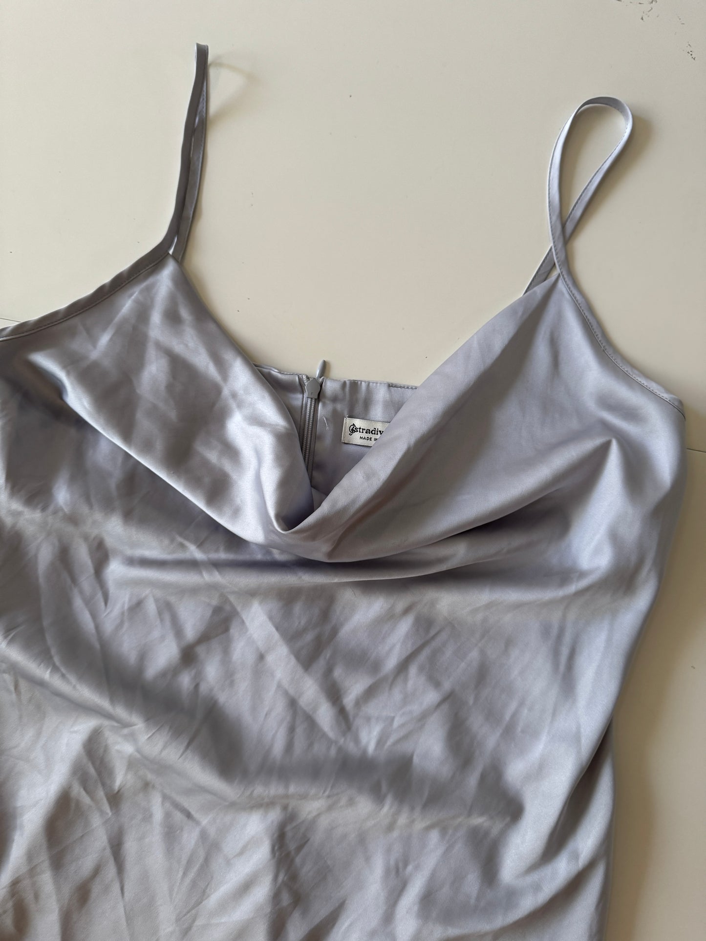 Vestido camisola con escote drapeado, Talla M, Mujer, Stradivarius