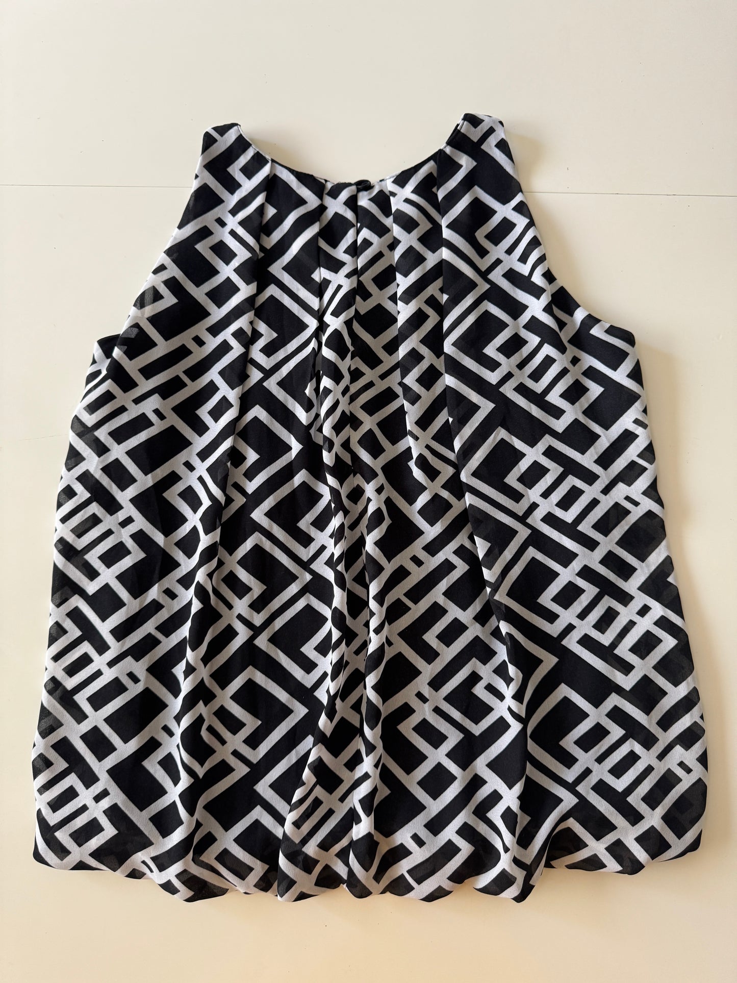 Blusa estampada en blanco y negro, Talla M, Mujer, Lucky Bahama