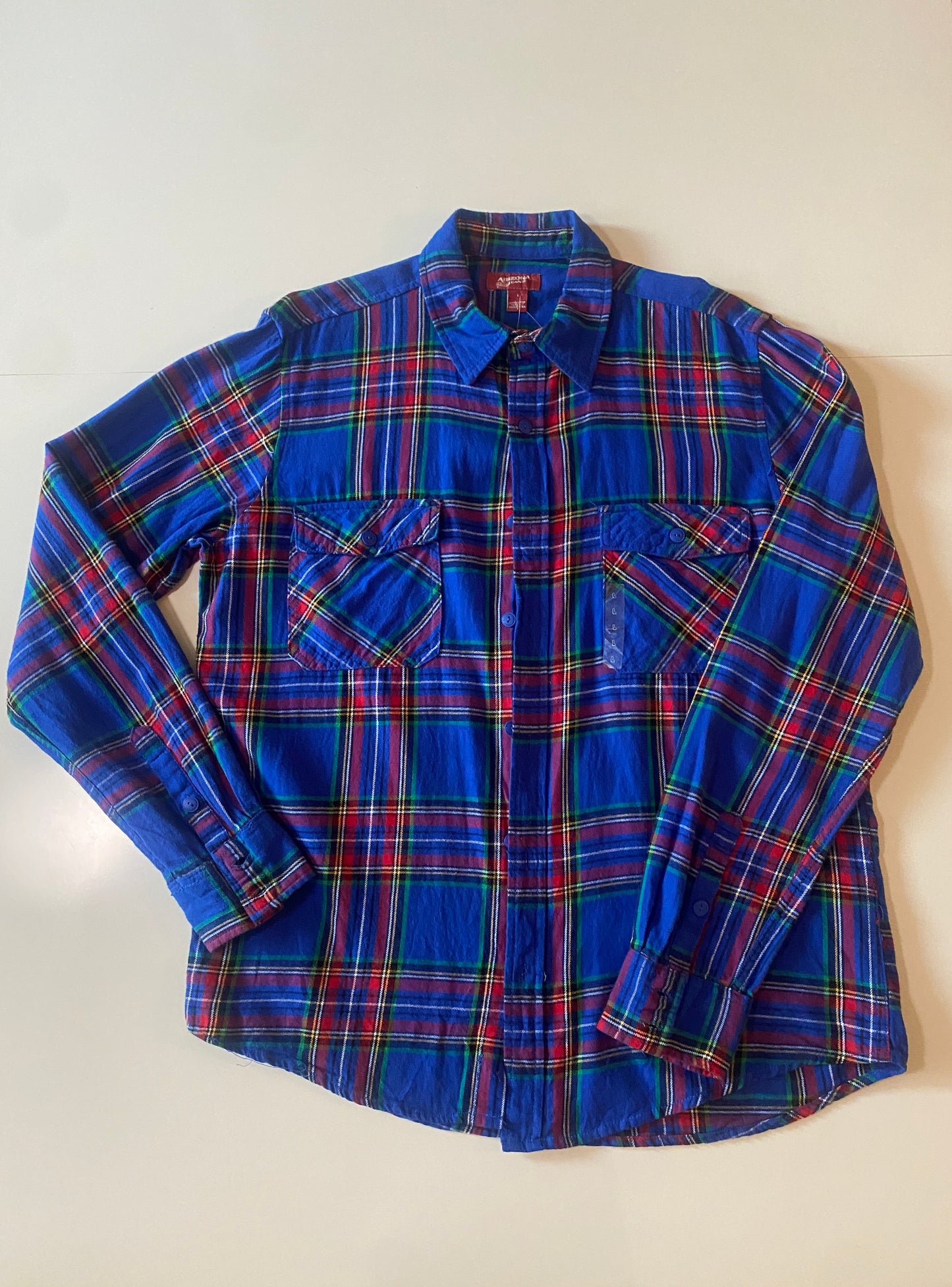 Camisa franela azul, Talla L, Hombre