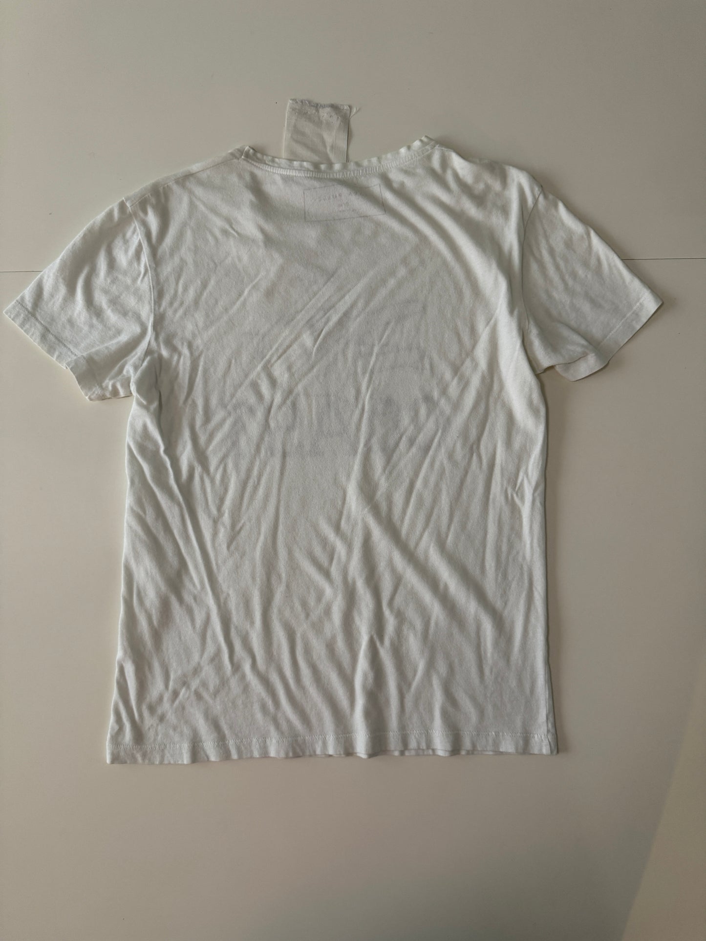 Playera blanca estampada, Talla S, Hombre