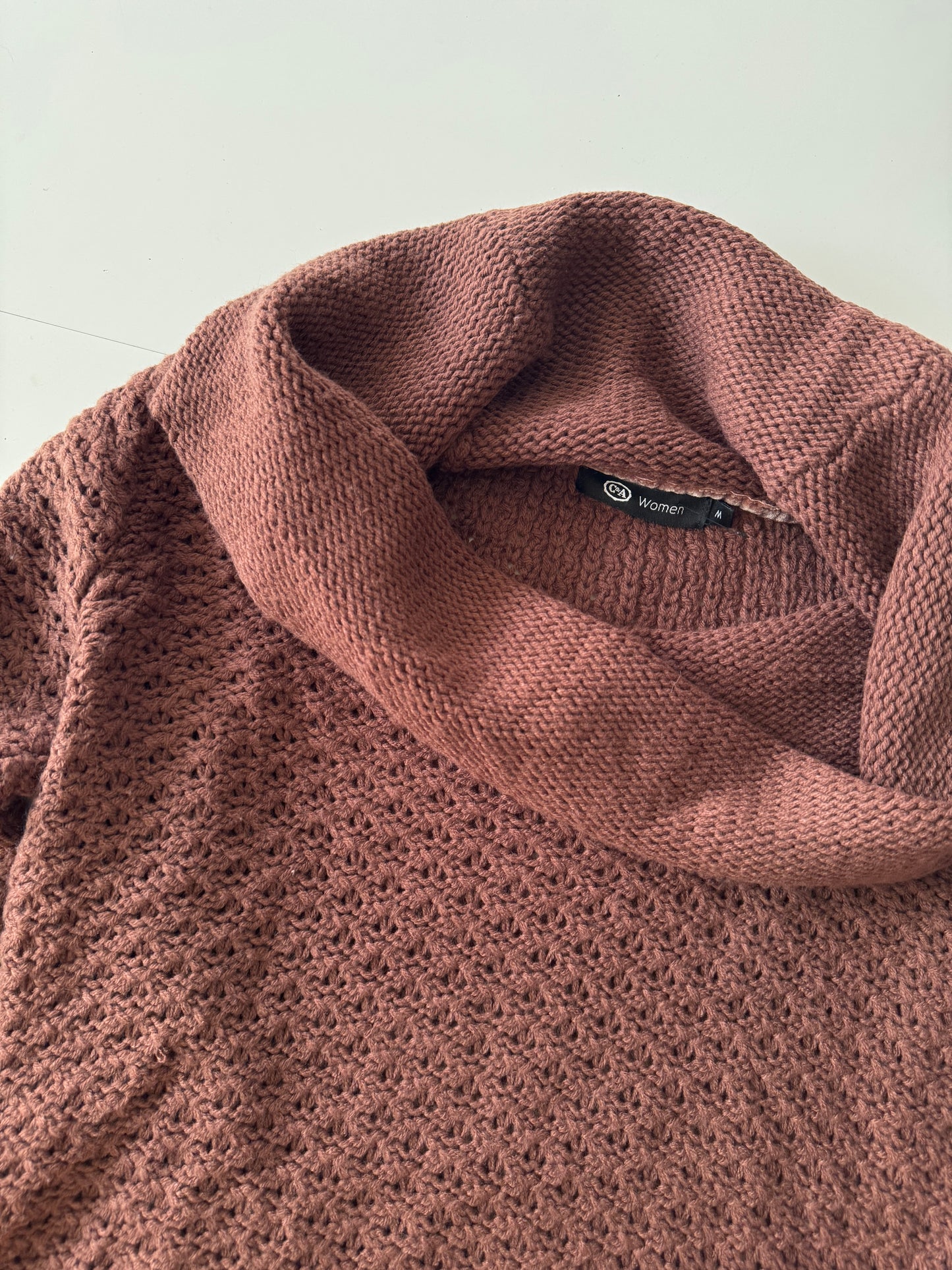 Sweter tejido cafe, Talla M, Mujer, C&A Women