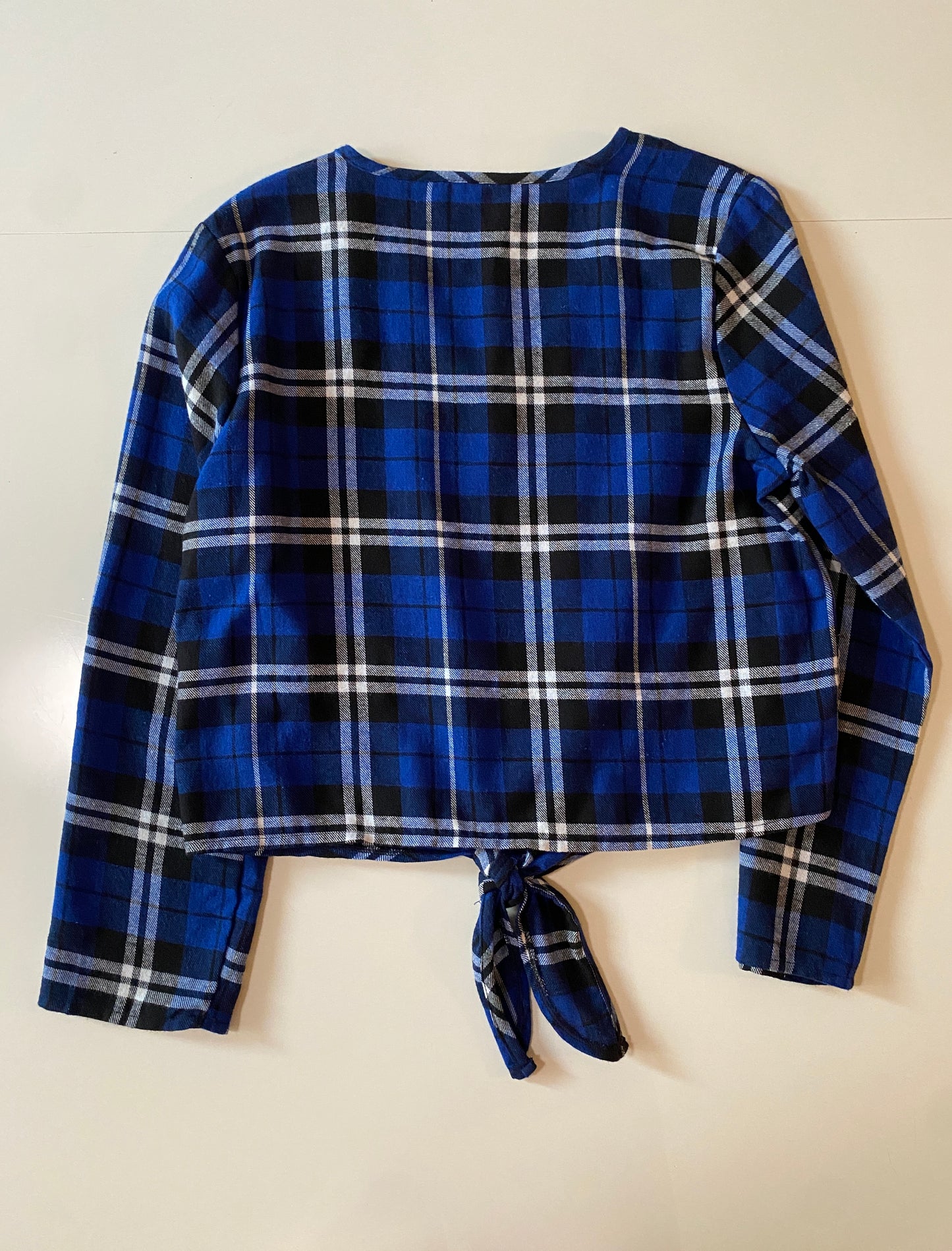 Blusa estampada cuadros, Talla M, Mujer