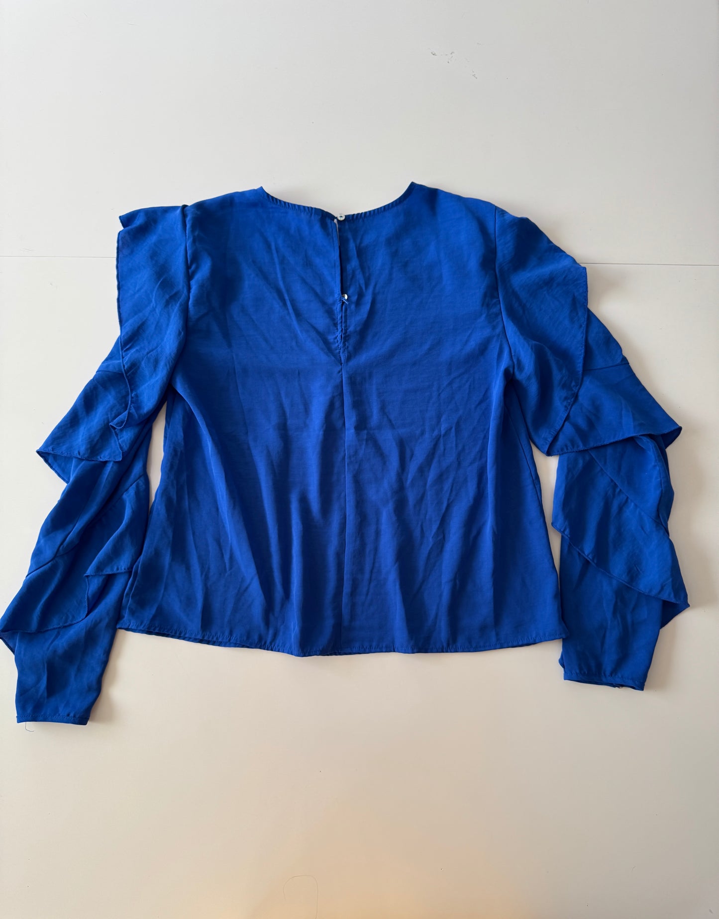 Blusa manga larga con holanes, Talla M, Mujer, Stradivarius