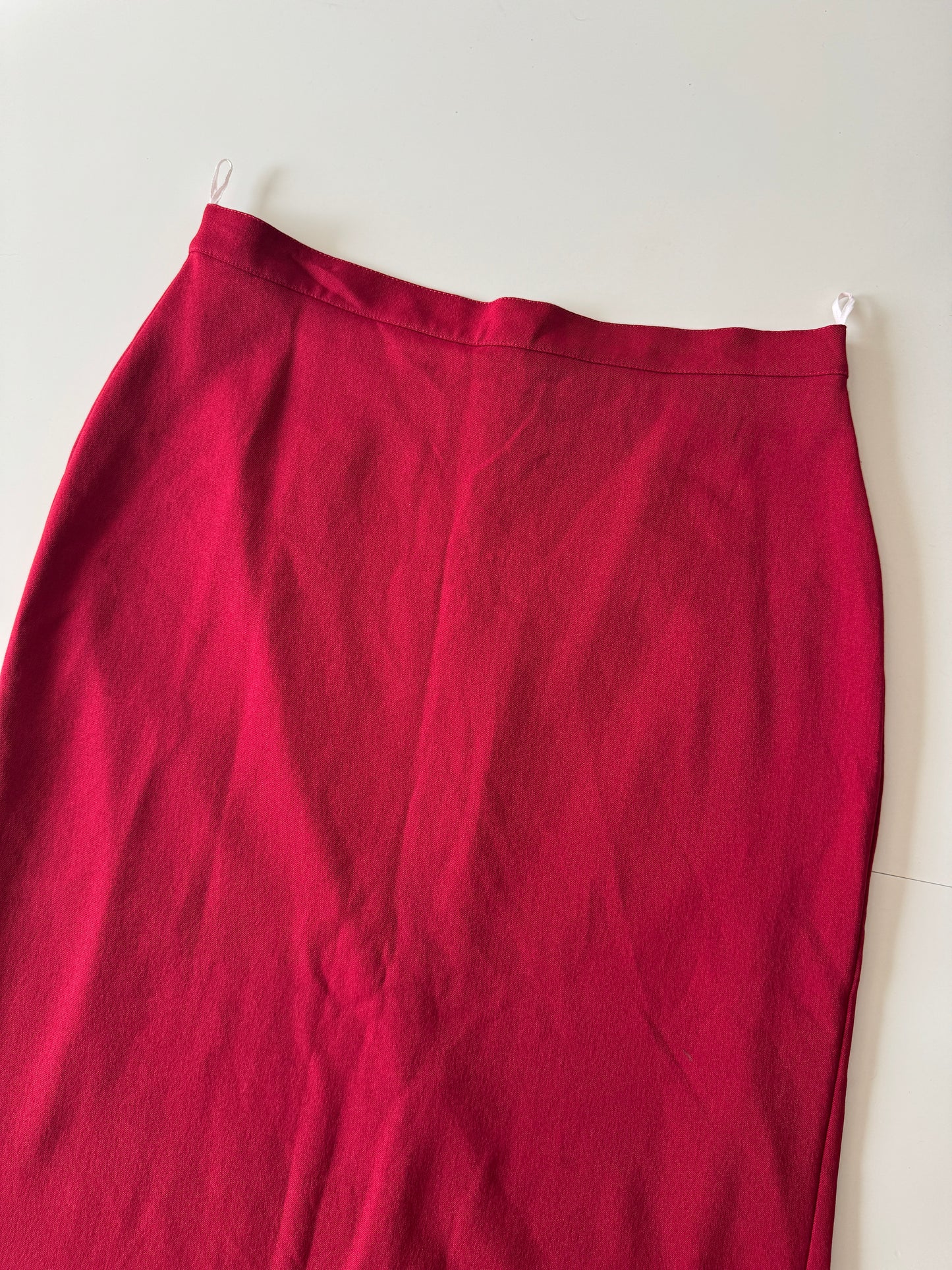 Falda roja recta, Talla L, 34, Mujer, Karla O