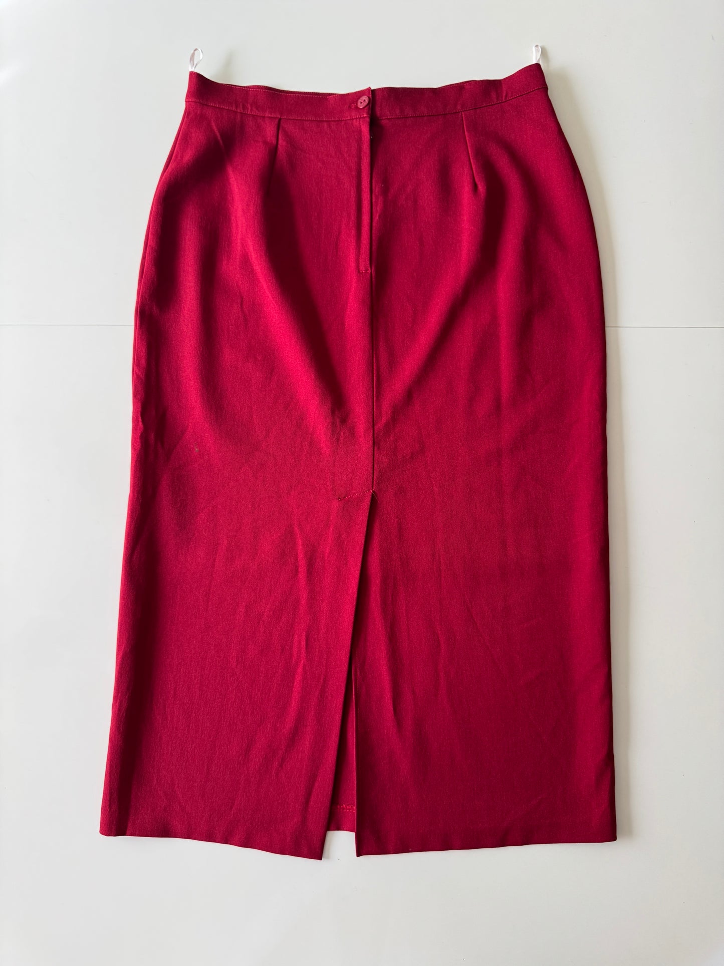 Falda roja recta, Talla L, 34, Mujer, Karla O
