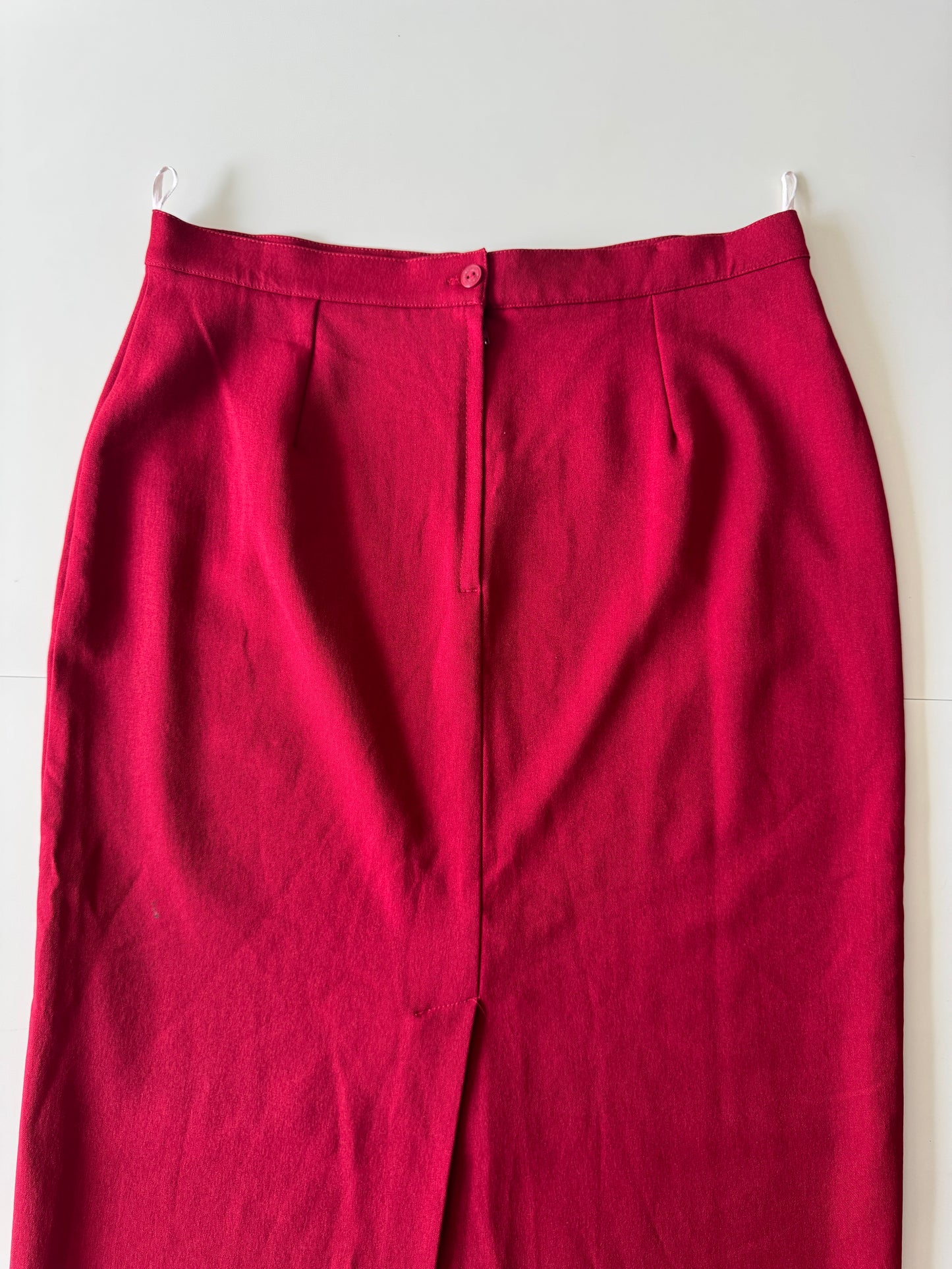 Falda roja recta, Talla L, 34, Mujer, Karla O