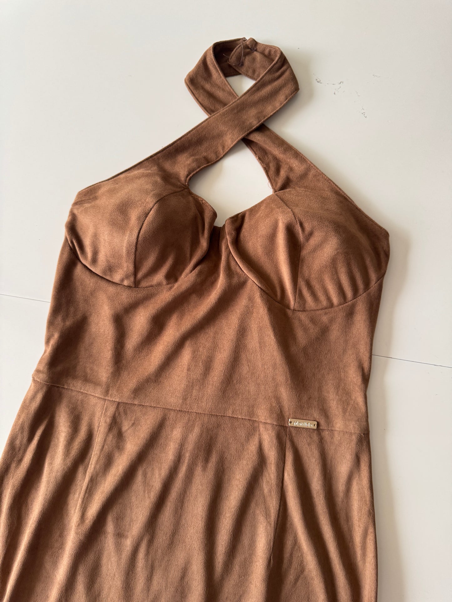 Vestido cafe de suede, Talla M, Mujer, Lavoro