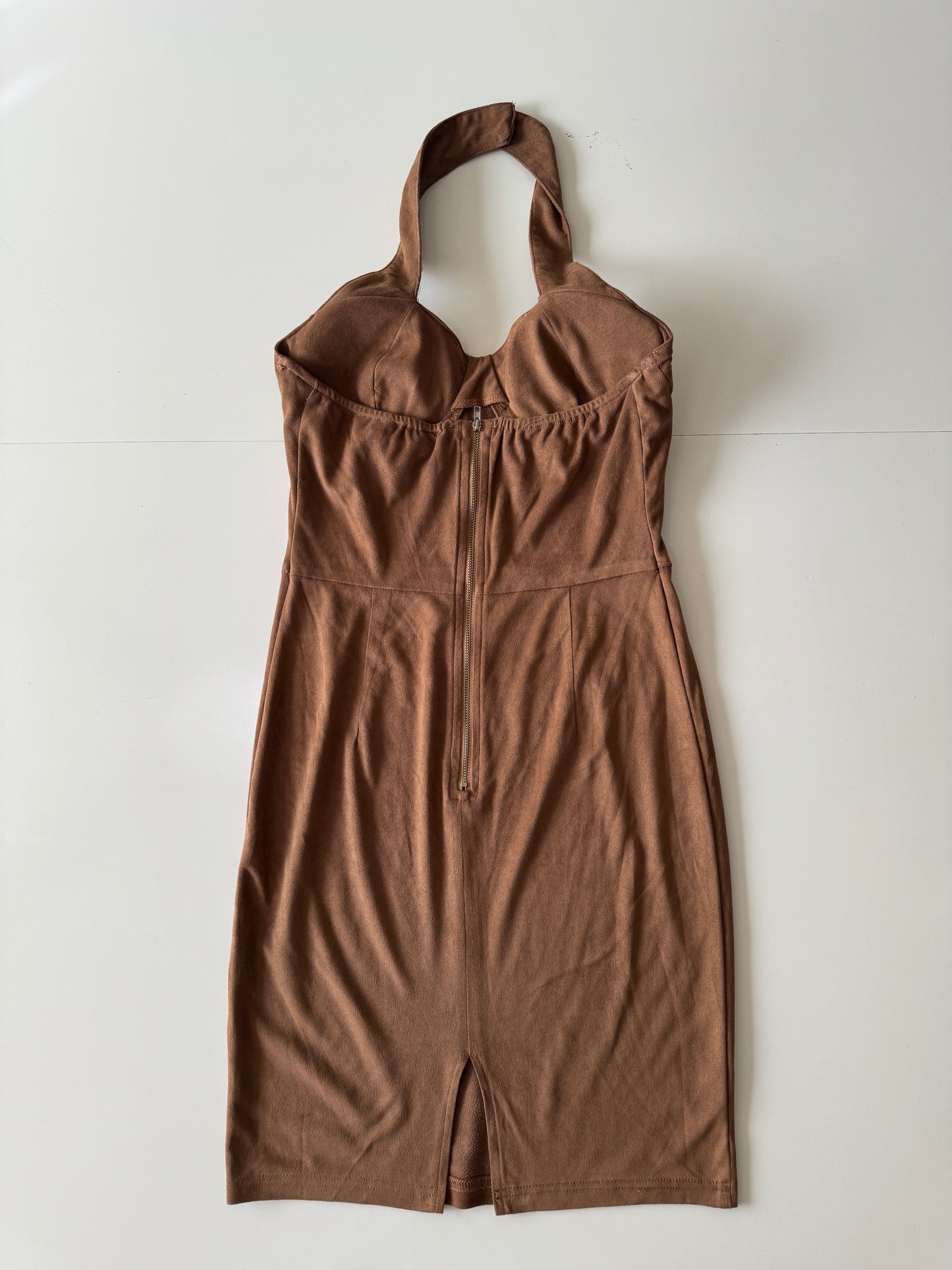 Vestido cafe de suede, Talla M, Mujer, Lavoro