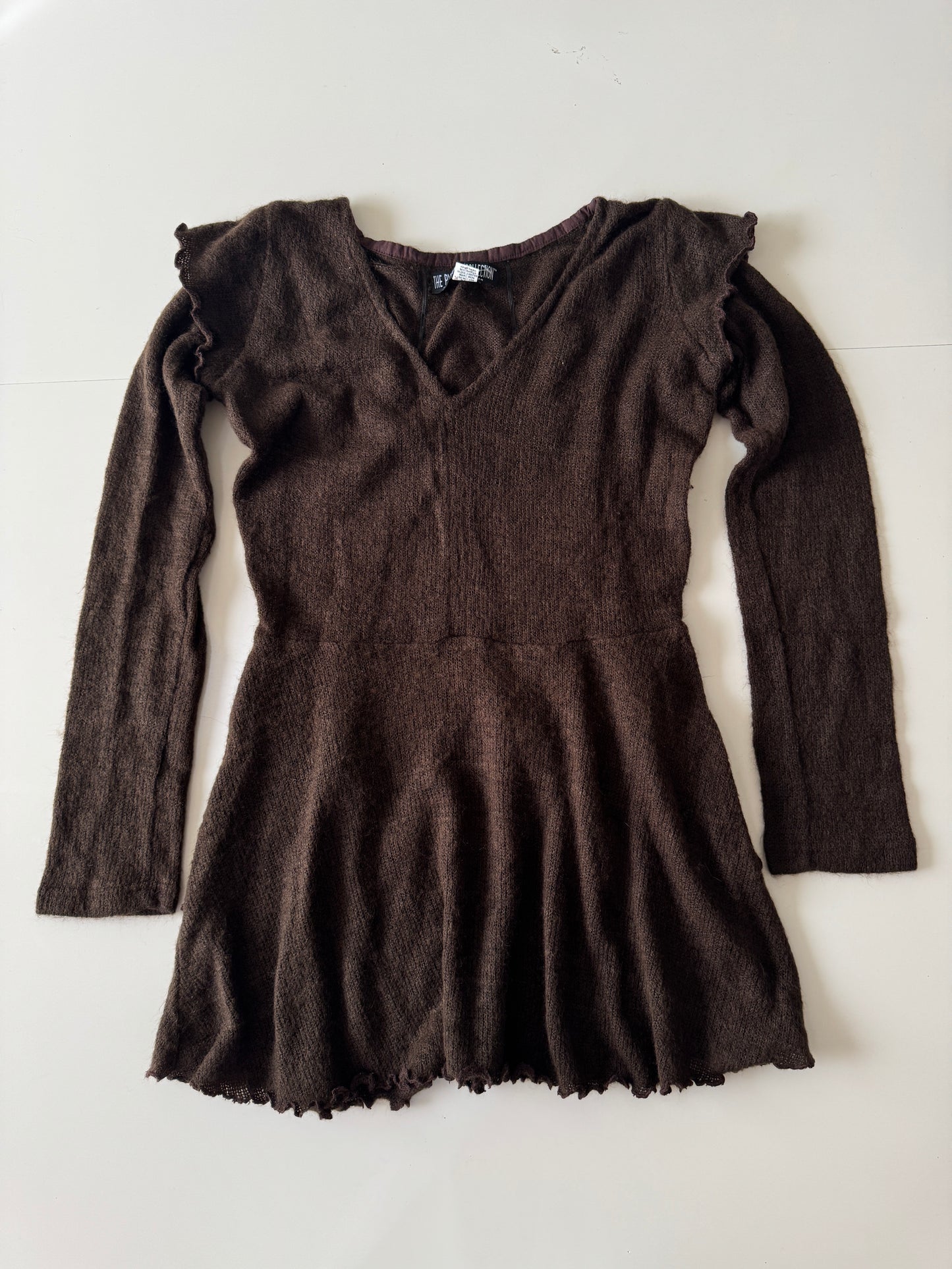 Sweater cafe tejido Y2K, Talla M, Mujer, The Pyramid Collection