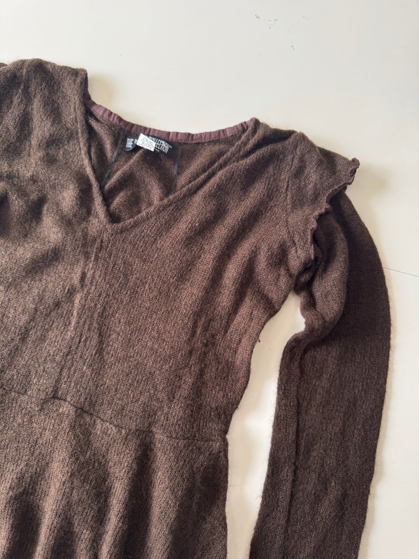 Sweater cafe tejido Y2K, Talla M, Mujer, The Pyramid Collection