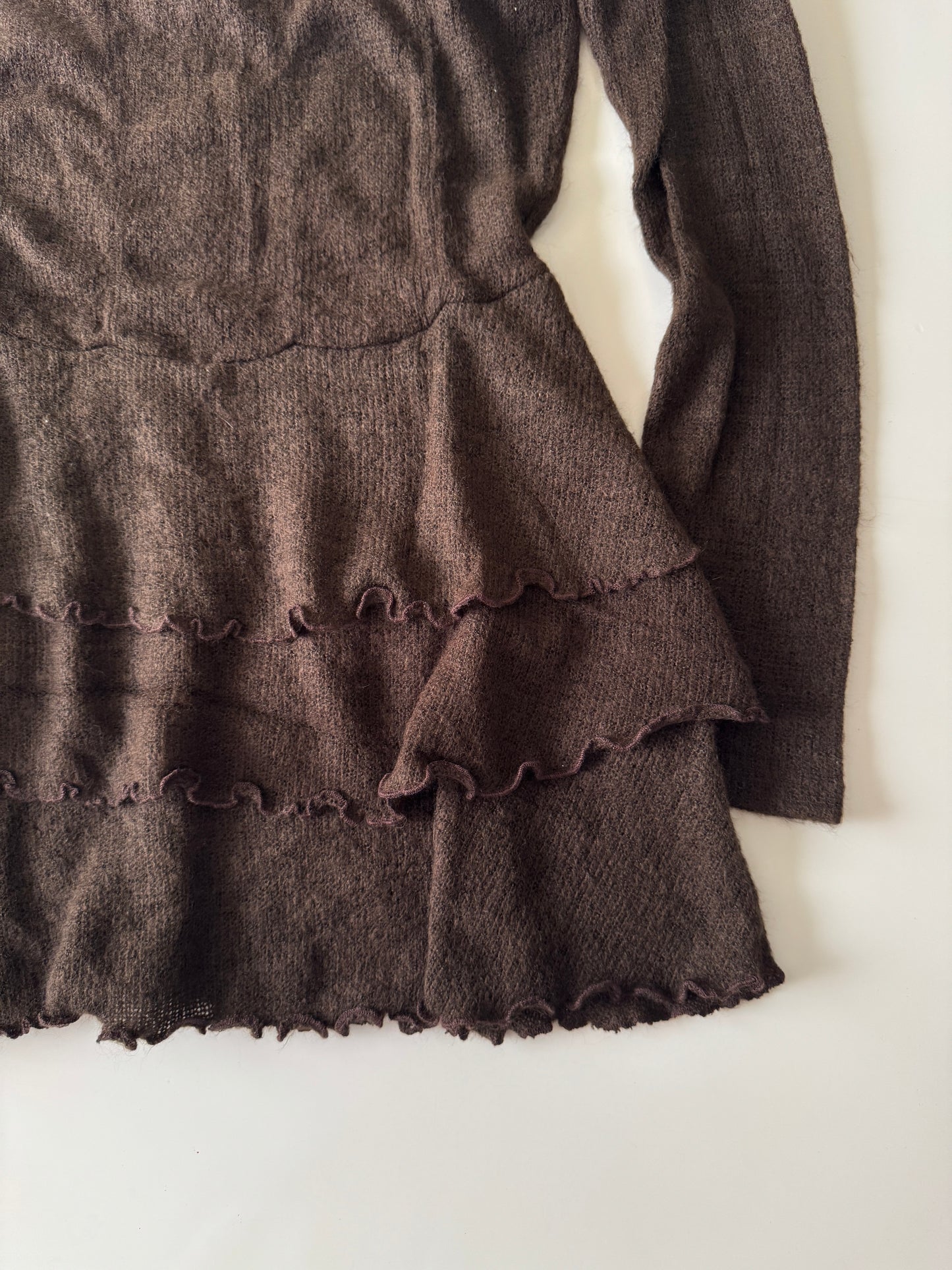 Sweater cafe tejido Y2K, Talla M, Mujer, The Pyramid Collection