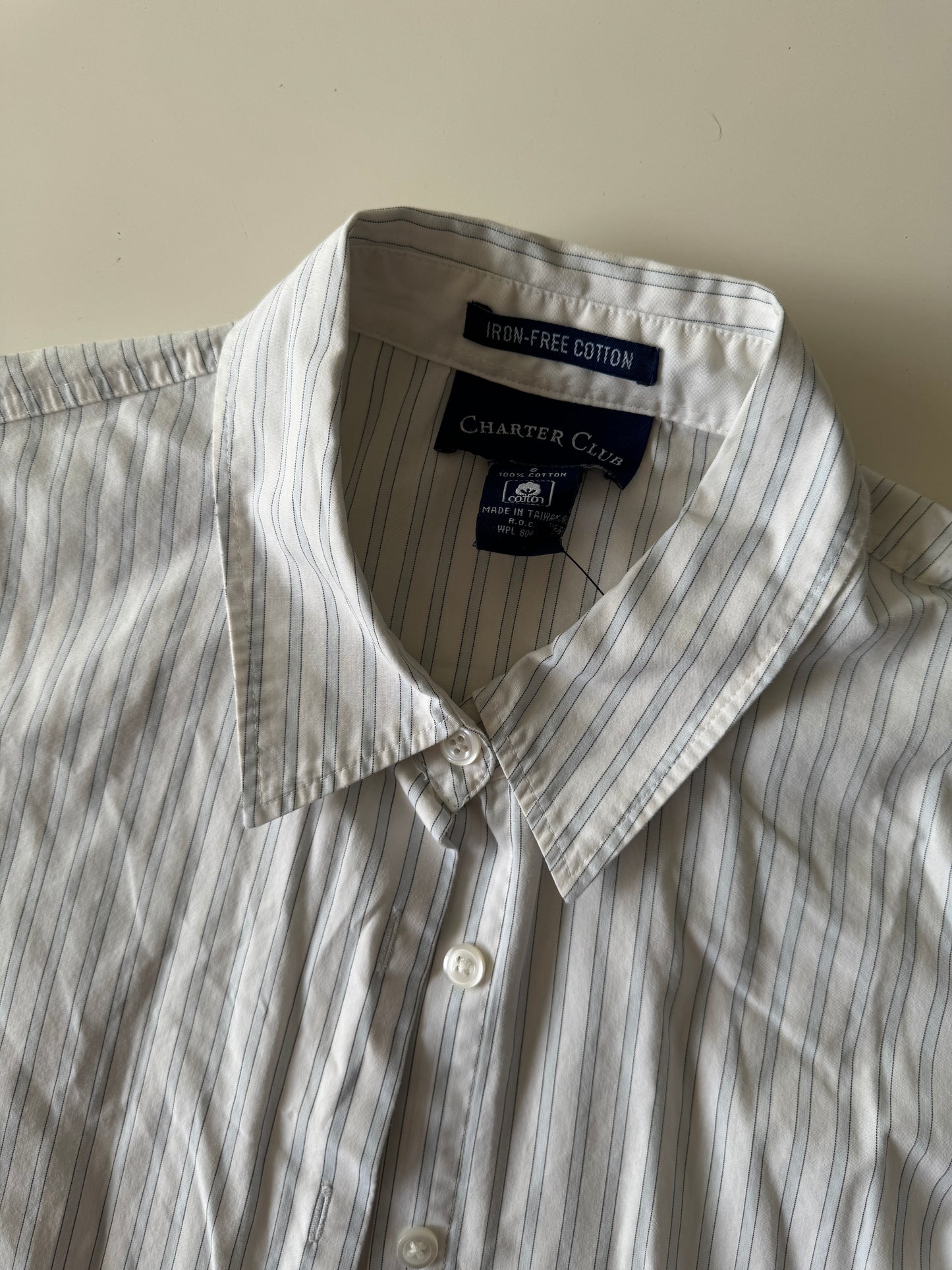 Camisa de rayas, Talla 8,M, Mujer, Charter Club