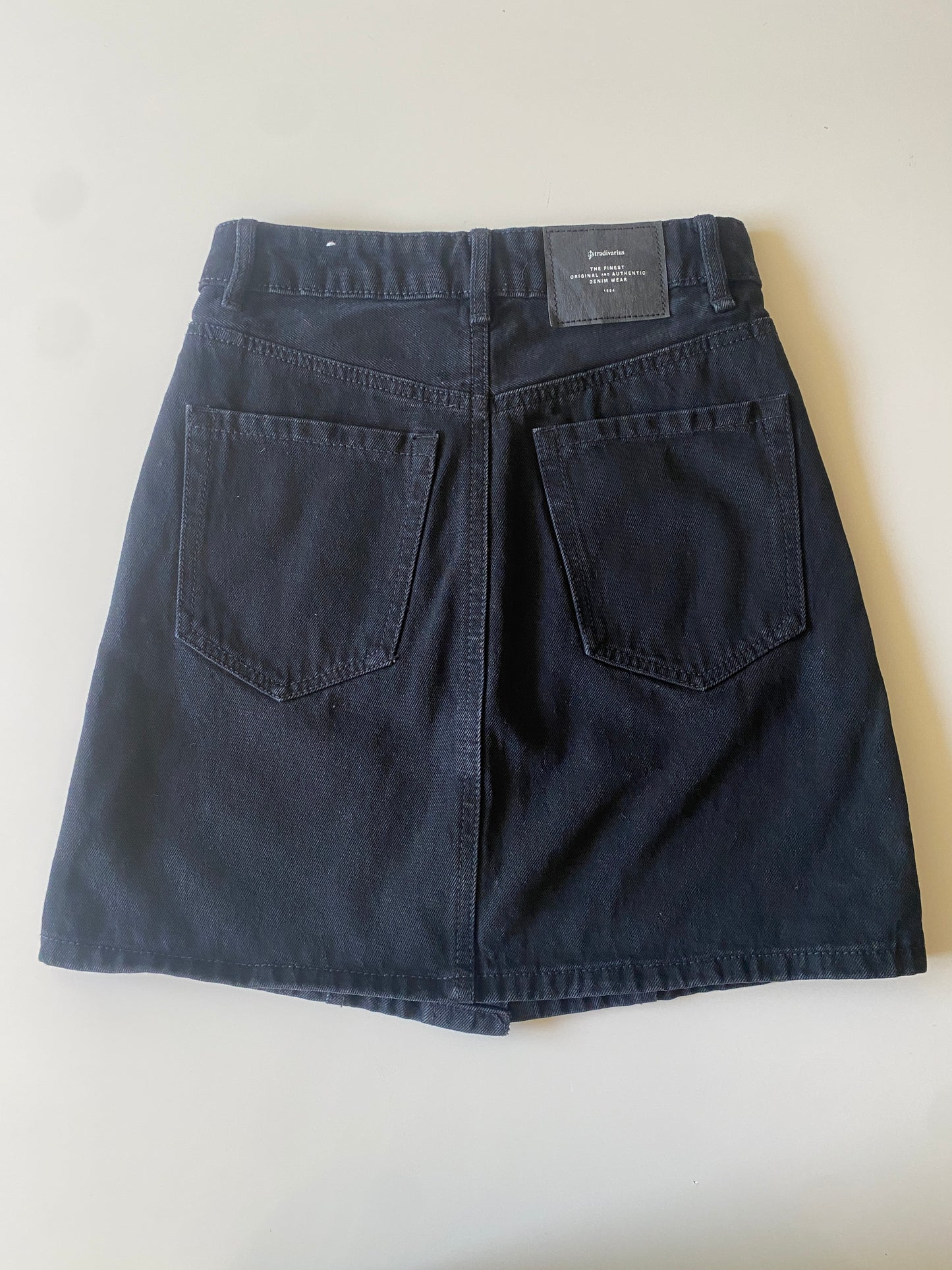 Falda de mezclilla negra, Talla 00, Mujer