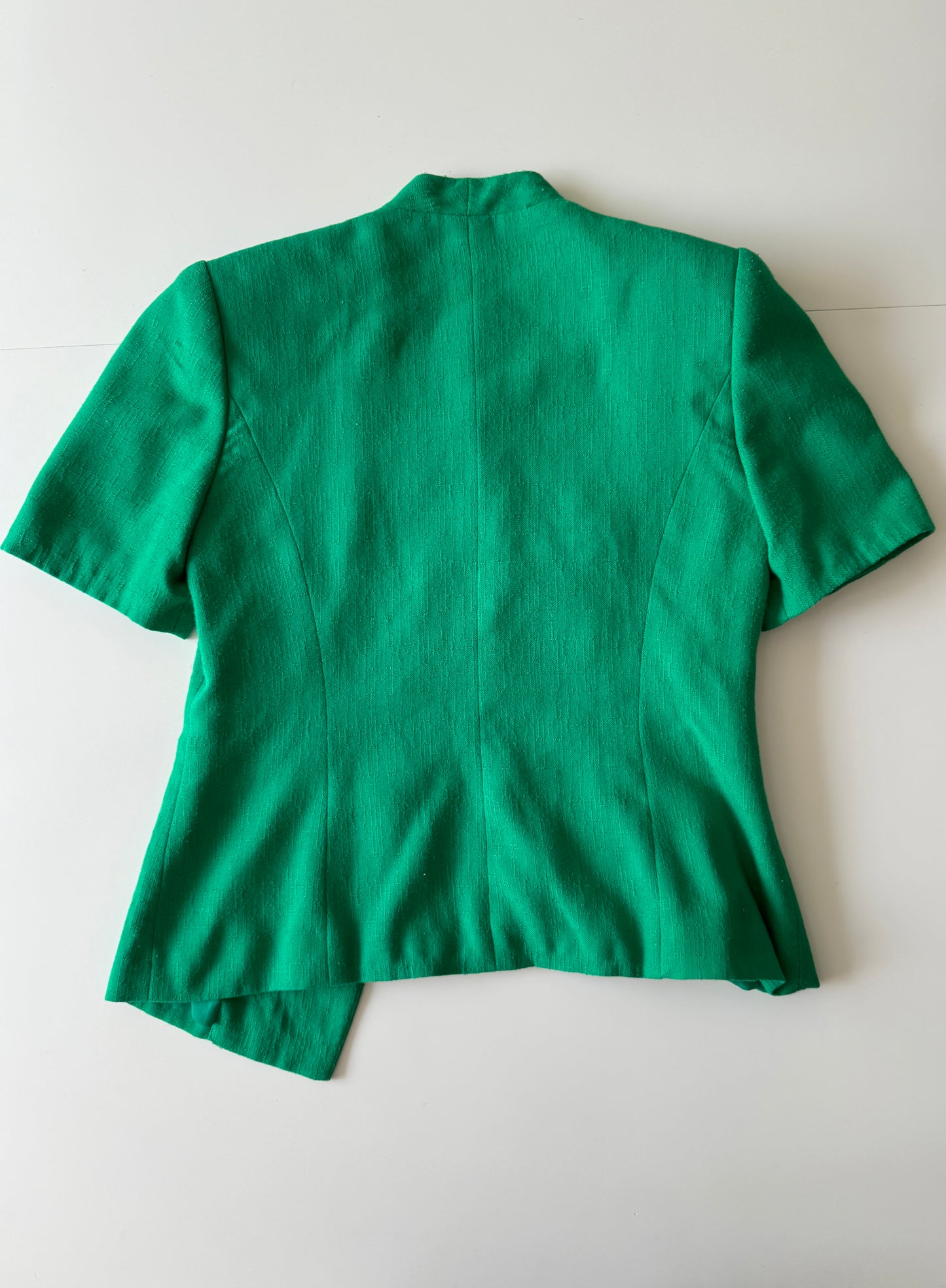 Blazer verde, manga corta, Talla 8P, M, Mujer