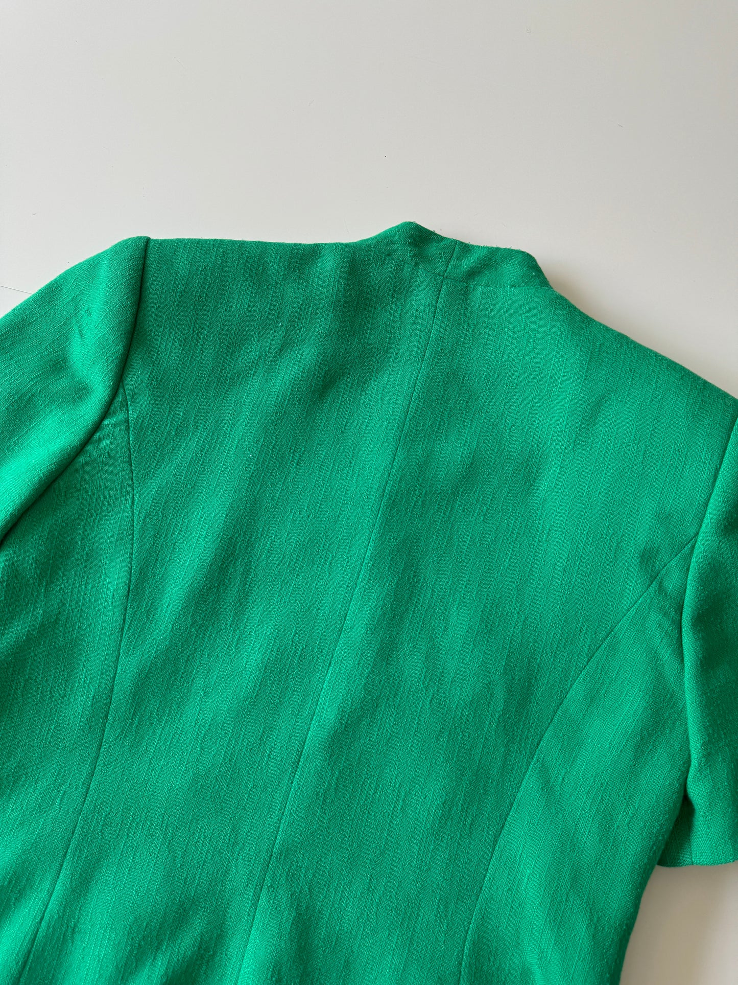 Blazer verde, manga corta, Talla 8P, M, Mujer