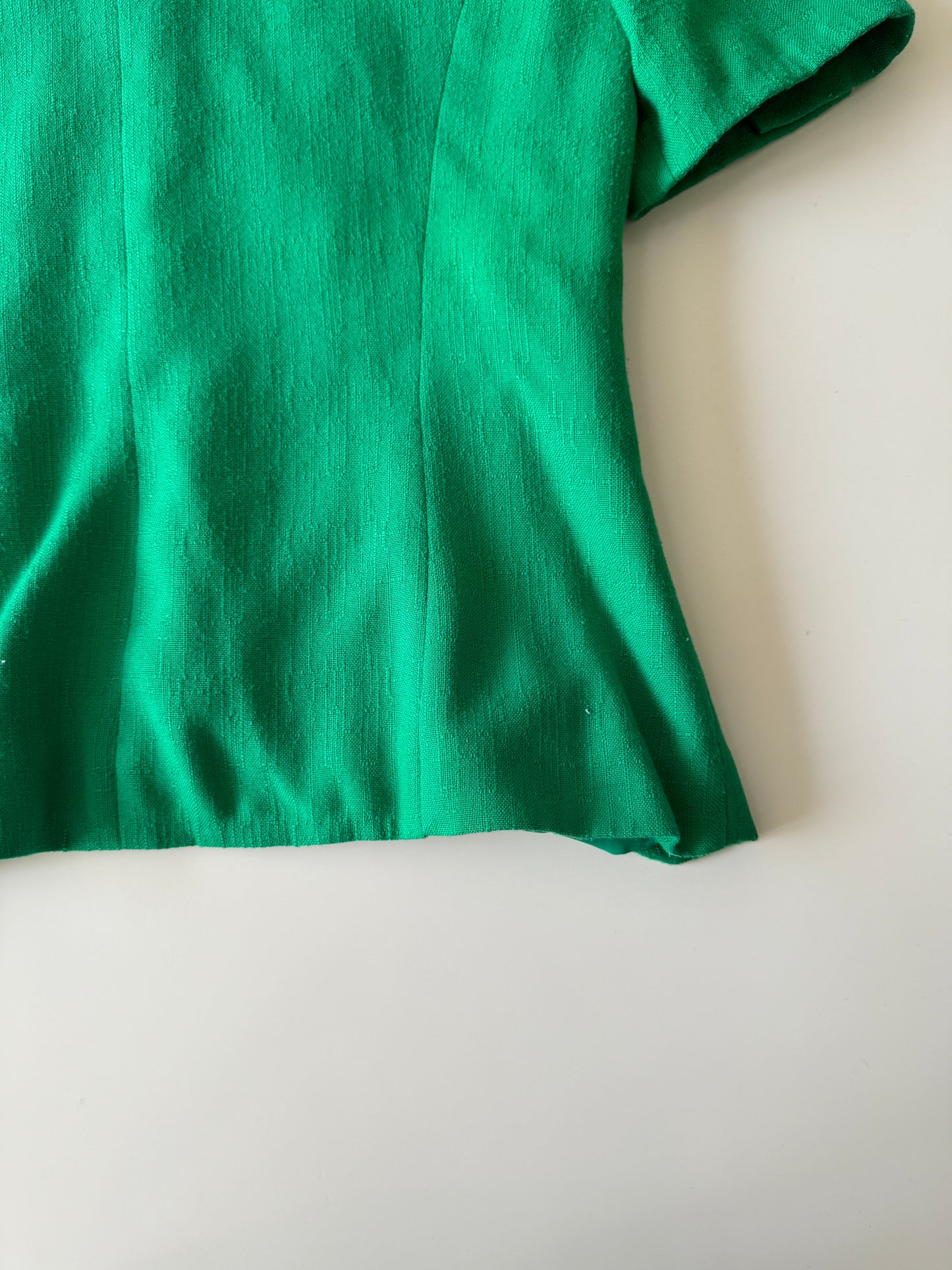 Blazer verde, manga corta, Talla 8P, M, Mujer