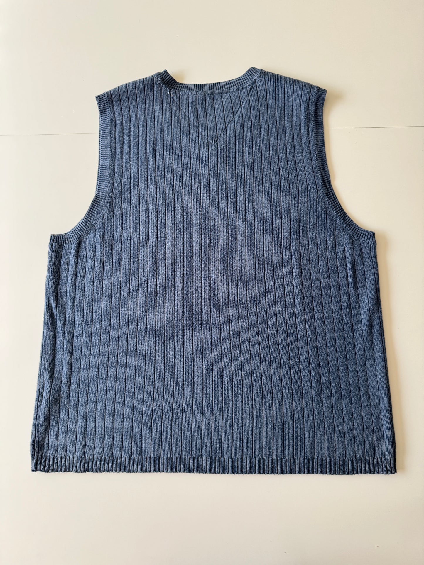 Chaleco celeste de punto, Talla M, Hombre