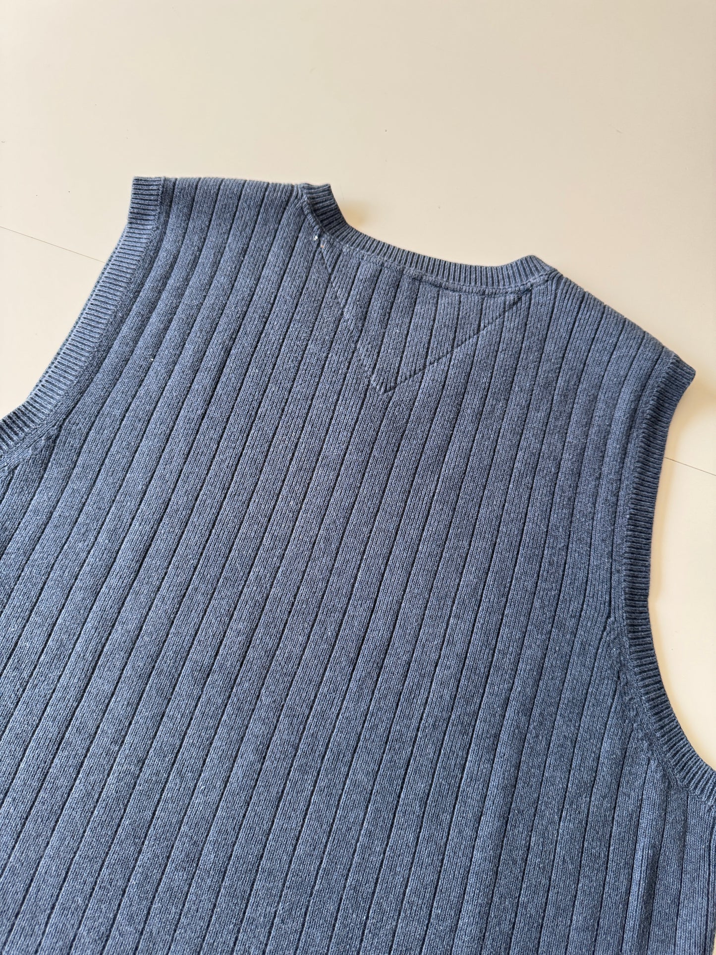 Chaleco celeste de punto, Talla M, Hombre
