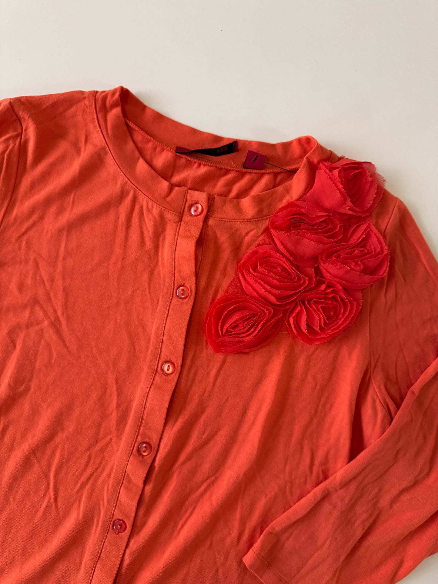 Cardigan naranja, Talla S, Mujer, Red