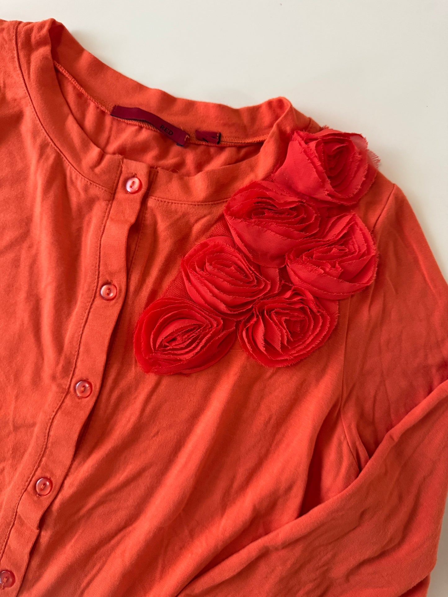 Cardigan naranja, Talla S, Mujer, Red