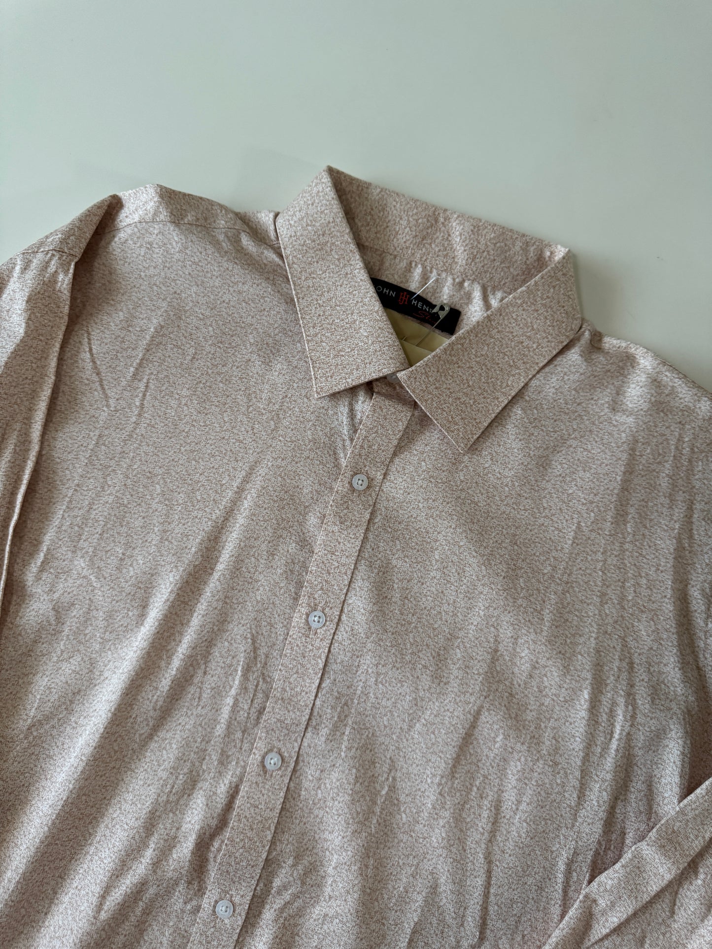 Camisa estampada, Talla L, 17.5 cuello, 34-35 manga, Slim, Hombre, John Henry