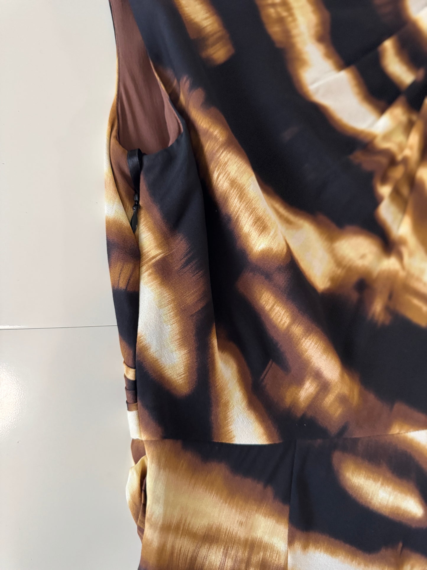Vestido animal print cafe, Talla 4P, S, Mujer, Ann Taylor Petite