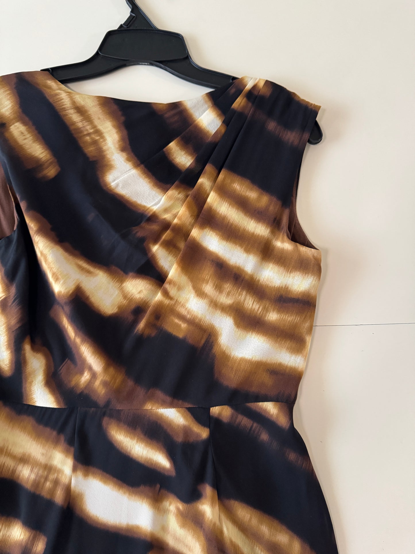 Vestido animal print cafe, Talla 4P, S, Mujer, Ann Taylor Petite