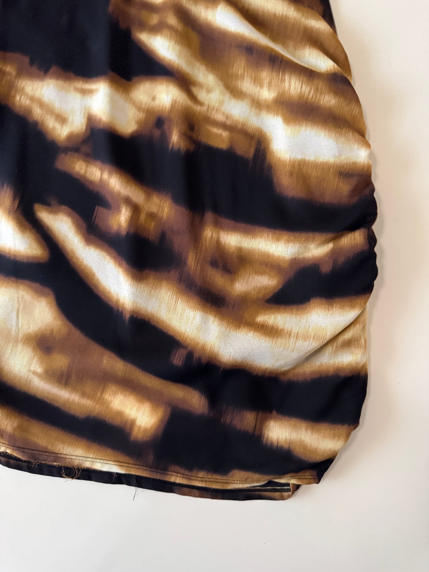 Vestido animal print cafe, Talla 4P, S, Mujer, Ann Taylor Petite
