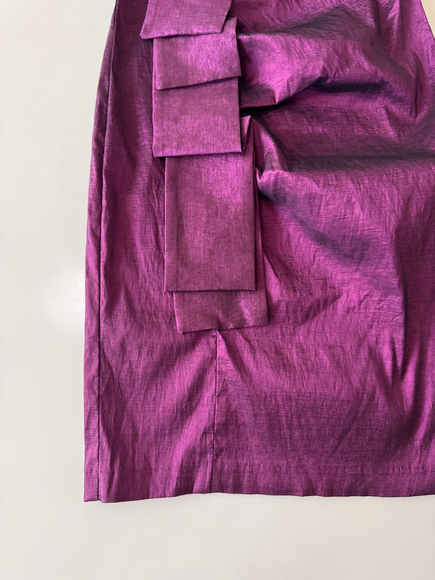 Vestido morado de tafeta stretch, Talla S, 1, Mujer, Soho