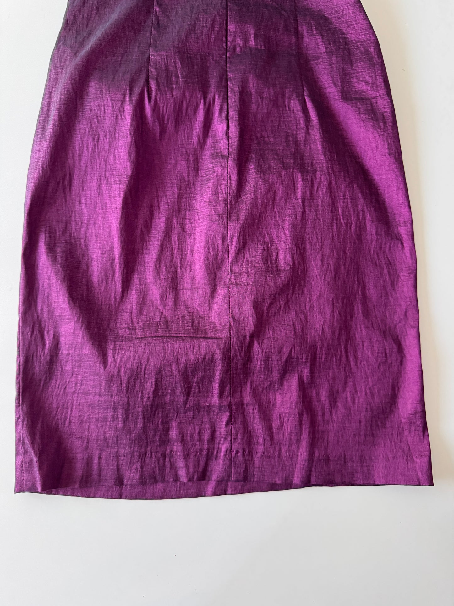 Vestido morado de tafeta stretch, Talla S, 1, Mujer, Soho