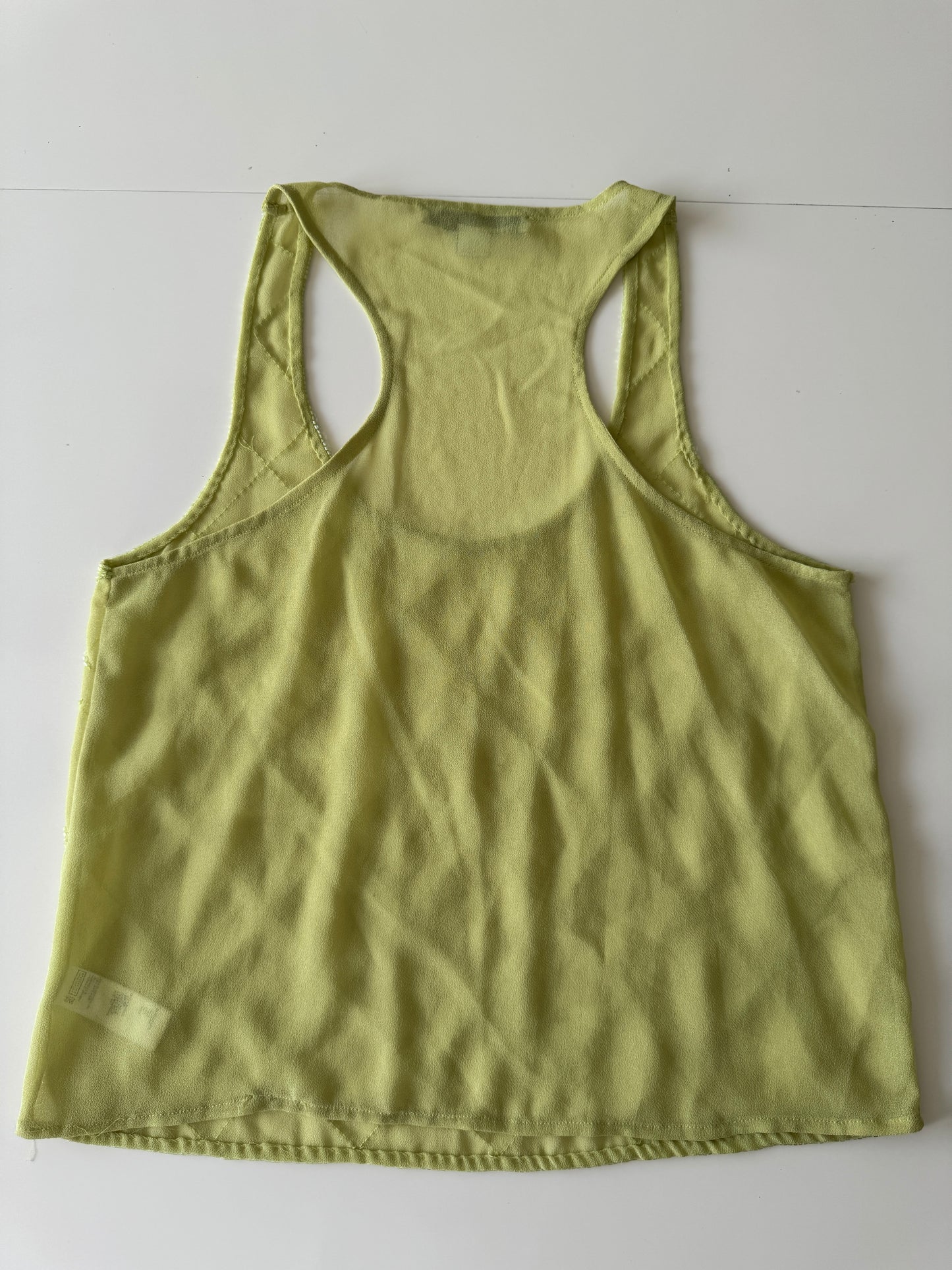 Top bordado verde limon, Talla S, Mujer
