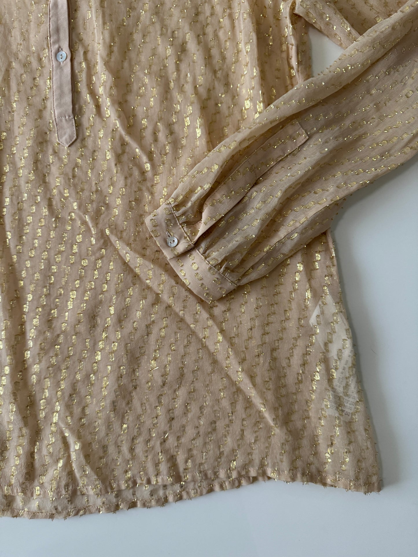 Camisa con hilos metalicos, Talla S, Mujer