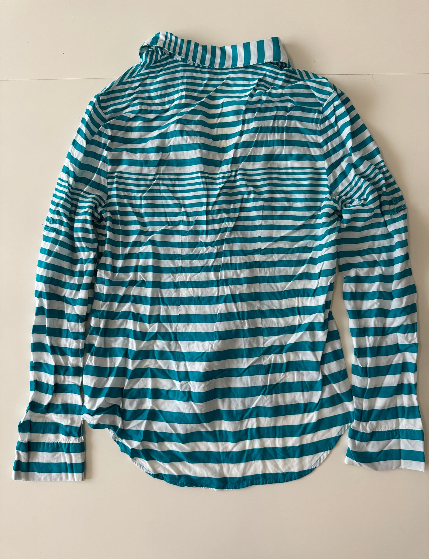 Camisa rayas turquesas, Talla XS, Mujer