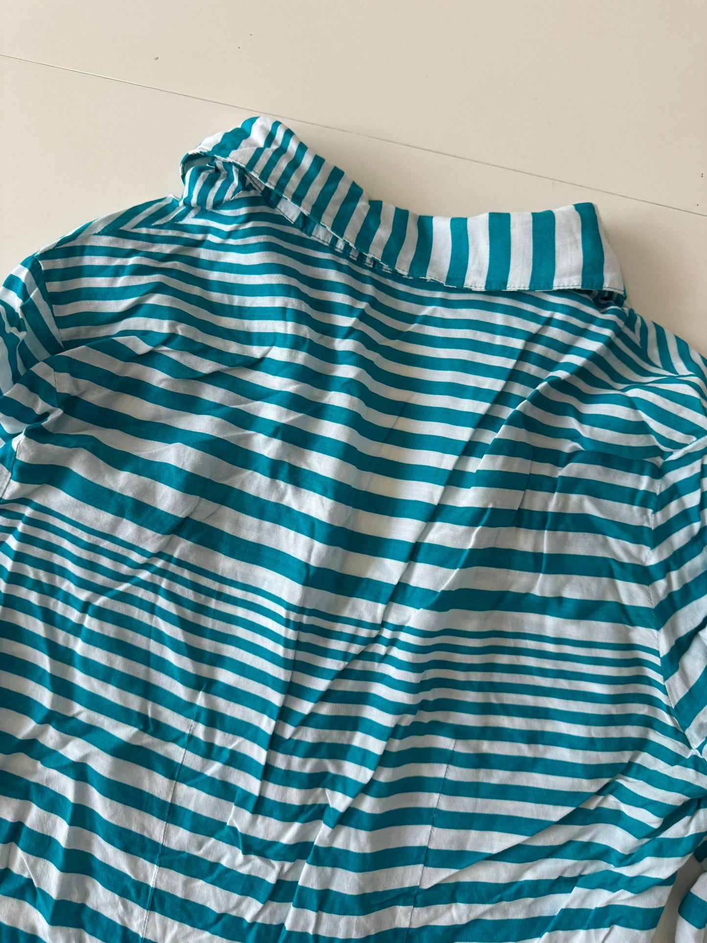 Camisa rayas turquesas, Talla XS, Mujer