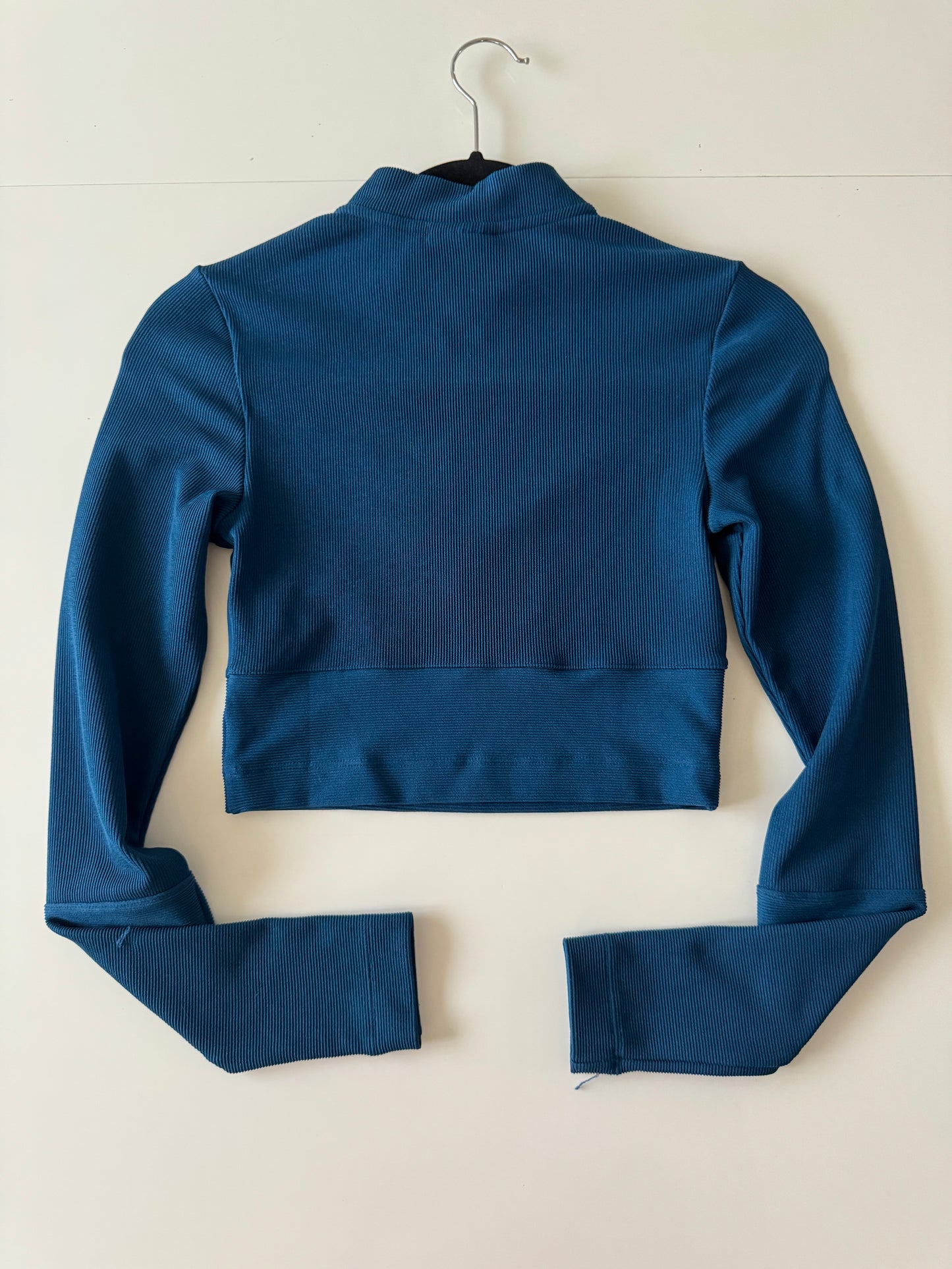 Crop top deportivo, manga larga, Talla XS, Mujer
