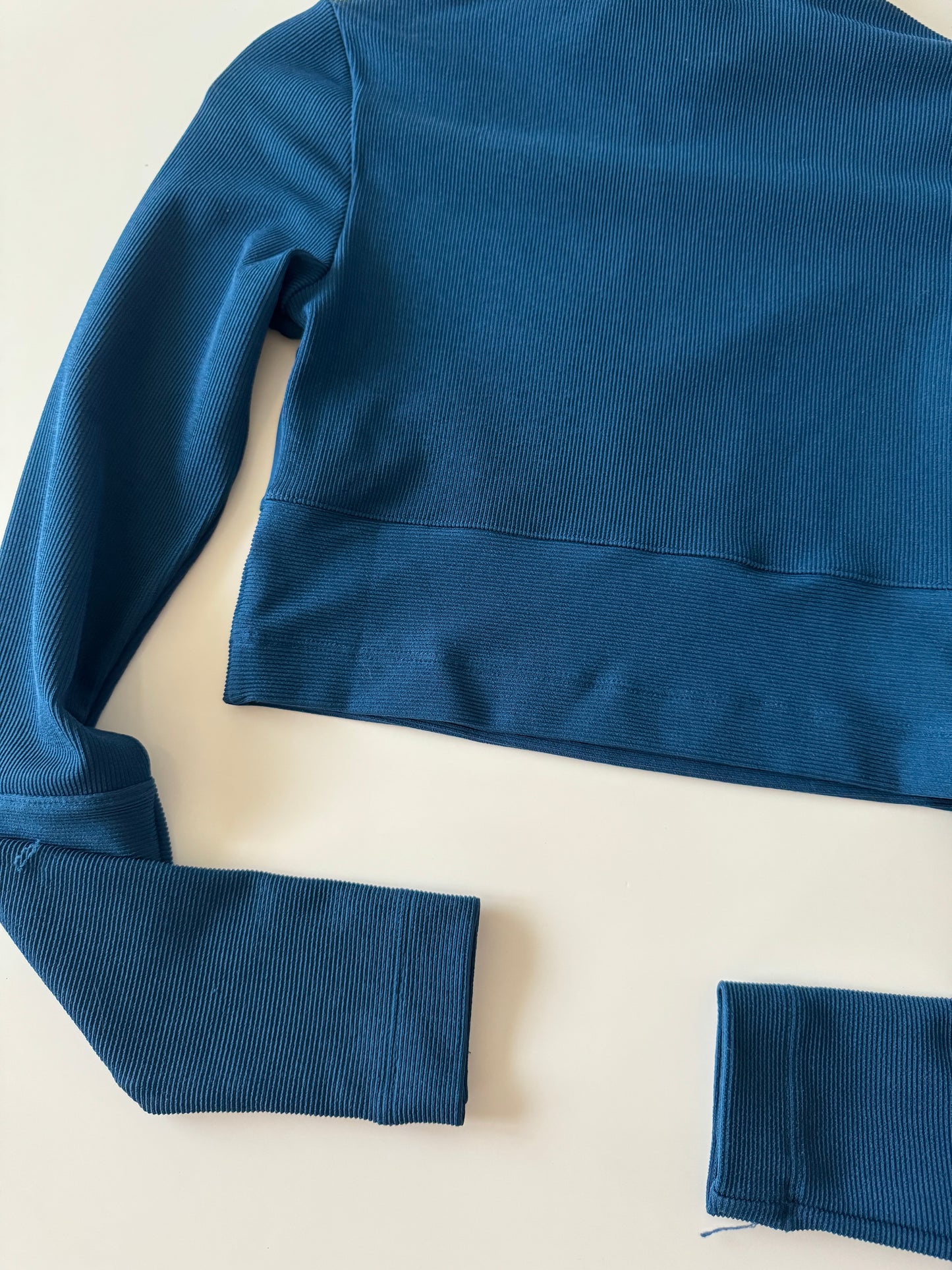 Crop top deportivo, manga larga, Talla XS, Mujer