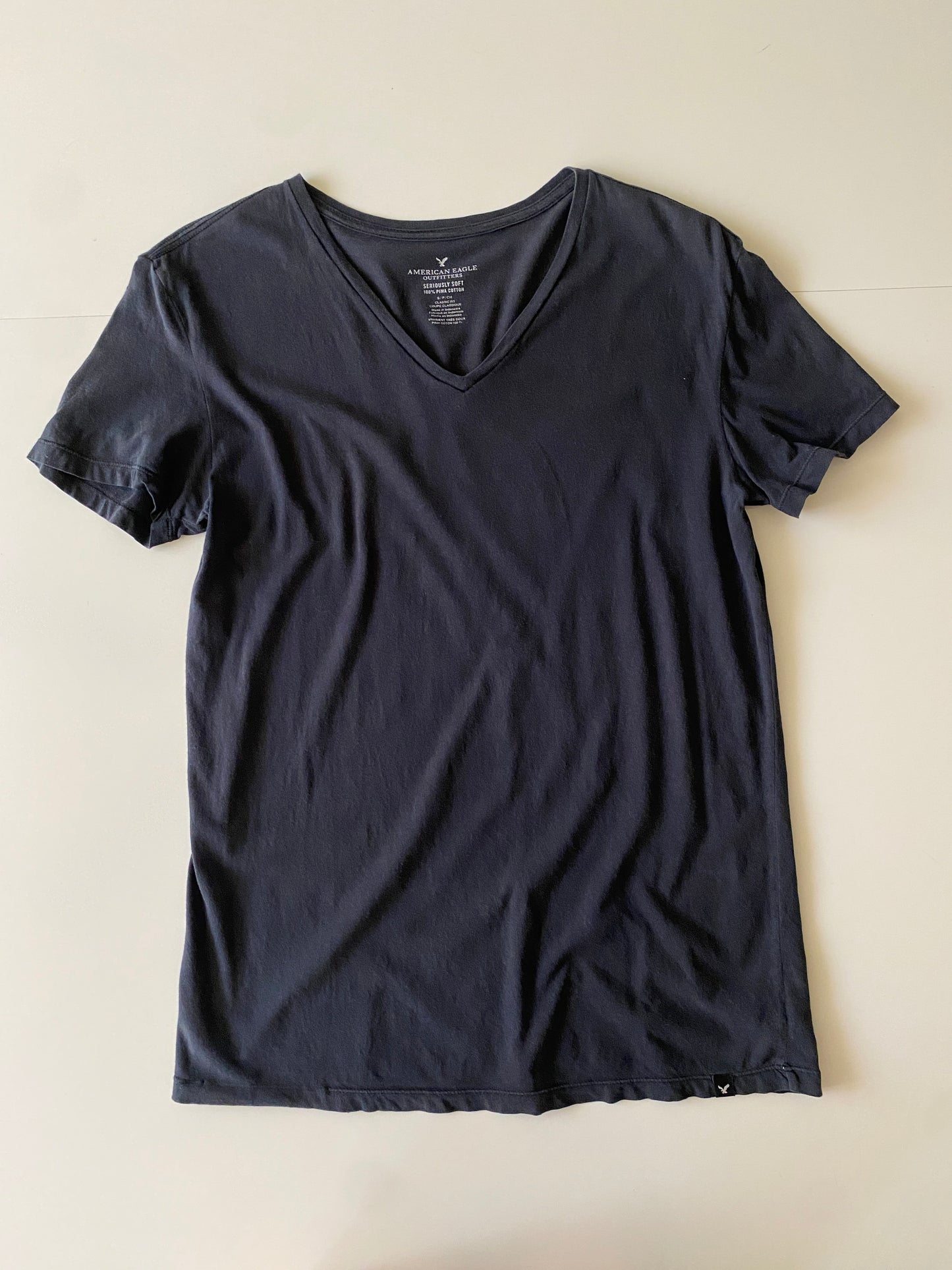 Playera negra desgastada, Talla S, Hombre: ARCHIVO: