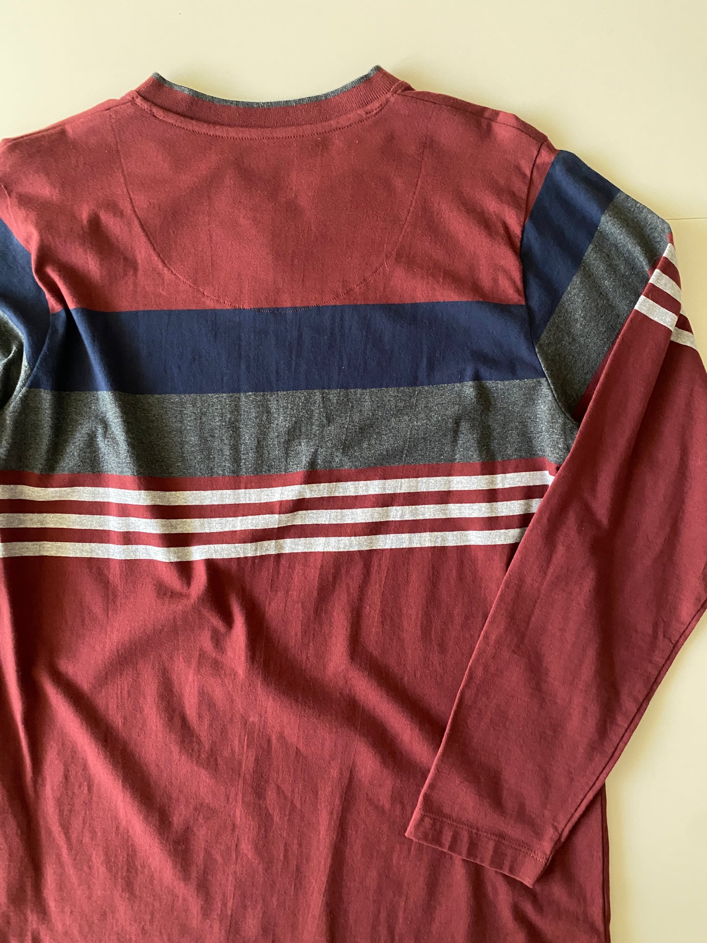 Playera manga larga estampado de rayas, Talla S, Hombre