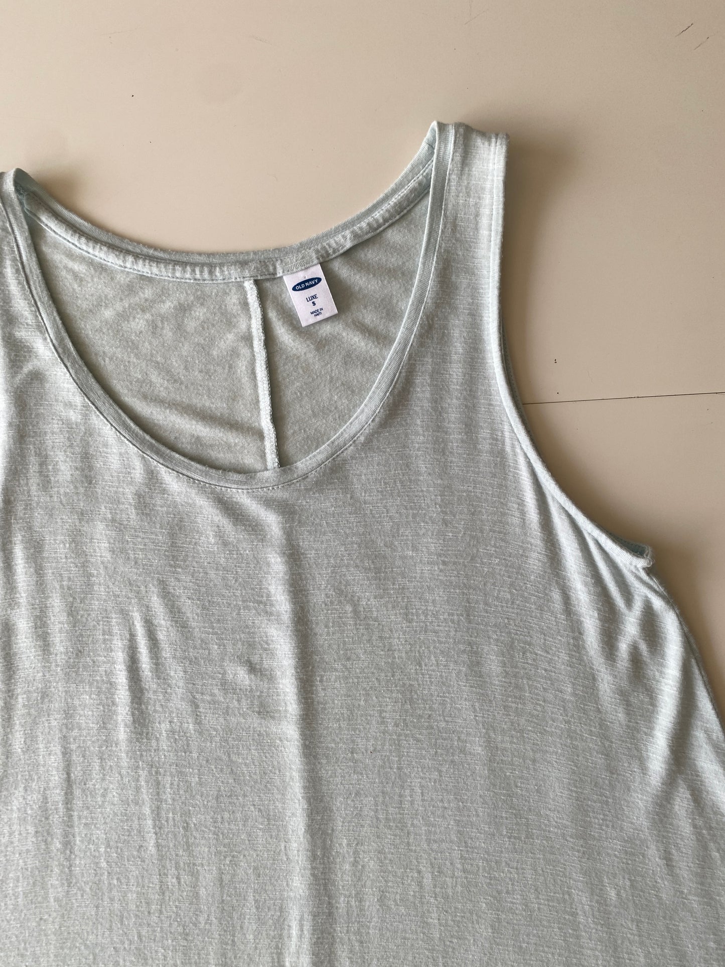 Blusa sin mangas deportiva verde claro, Talla S, Mujer