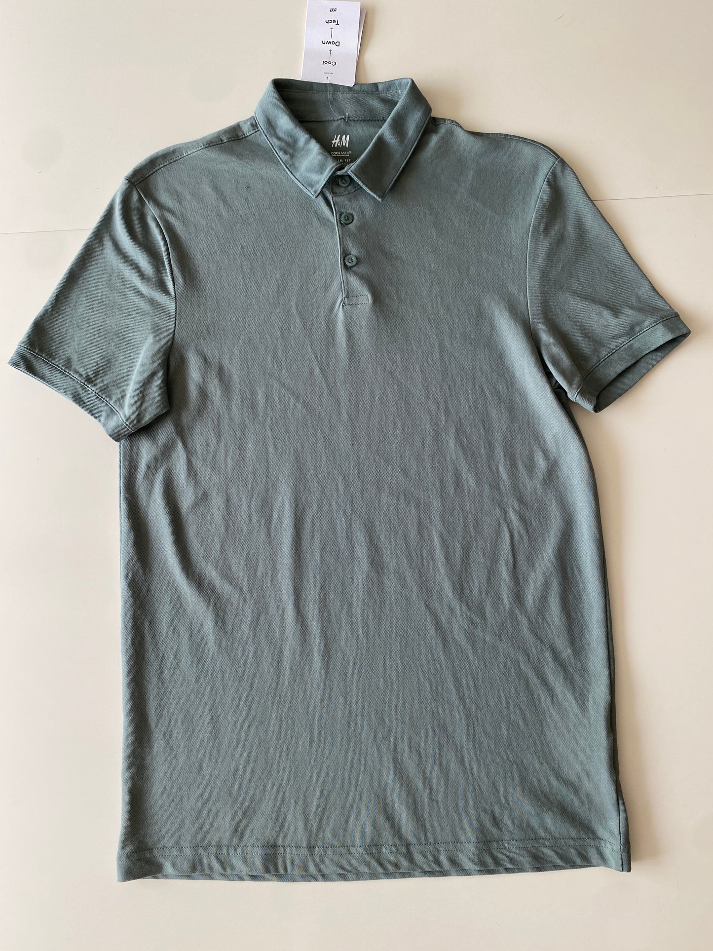 Camisa Polo manga corta verde, Talla S, Hombre